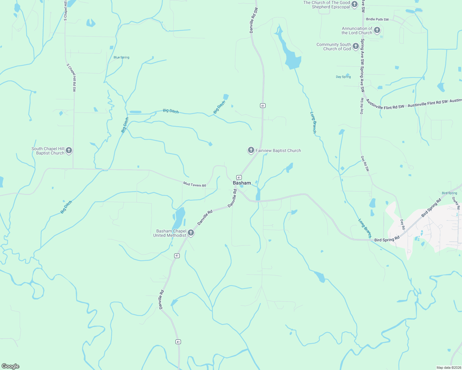 map of restaurants, bars, coffee shops, grocery stores, and more near 1903 Mud Tavern Road Southwest in Decatur