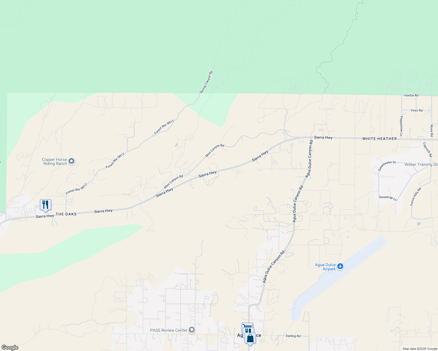 map of restaurants, bars, coffee shops, grocery stores, and more near in Santa Clarita