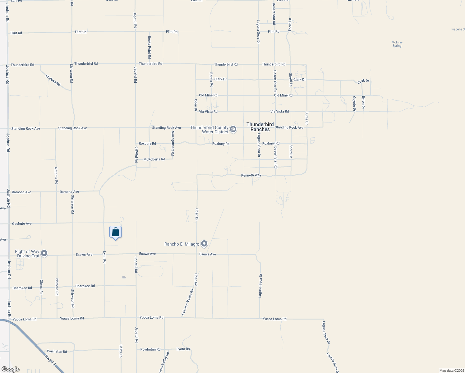 map of restaurants, bars, coffee shops, grocery stores, and more near 24727 Kenneth Way in Apple Valley