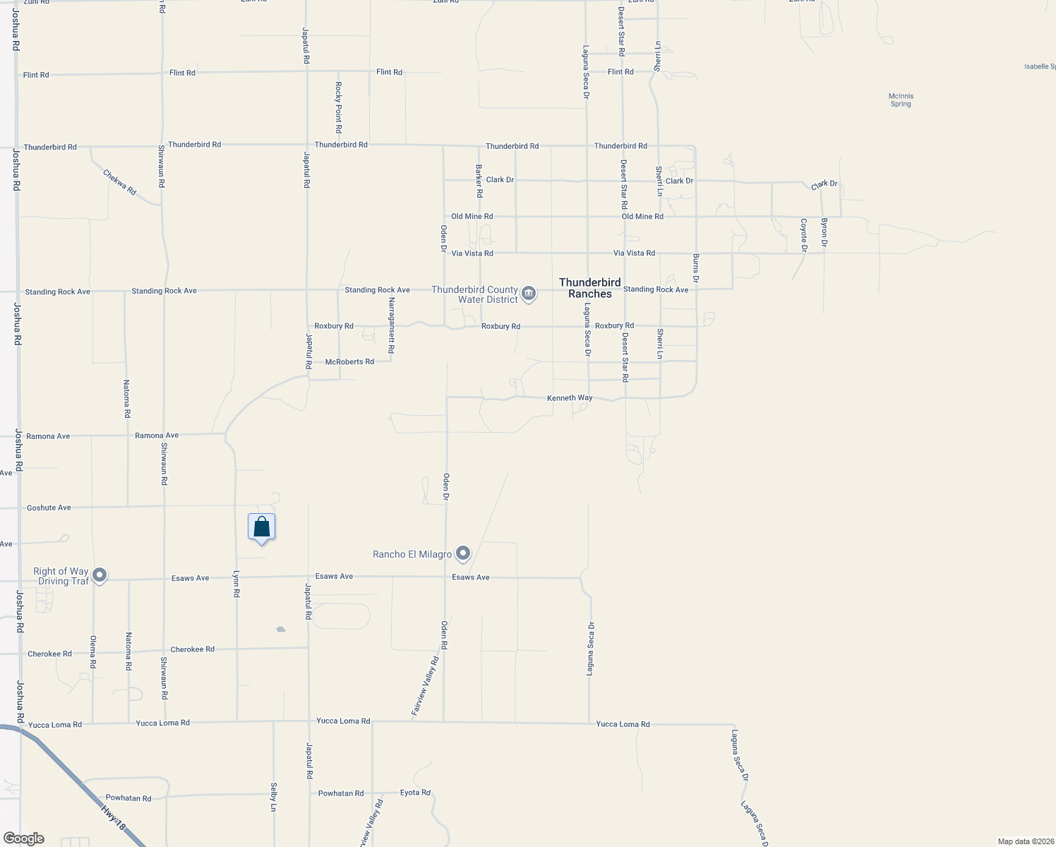 map of restaurants, bars, coffee shops, grocery stores, and more near 24727 Kenneth Way in Apple Valley