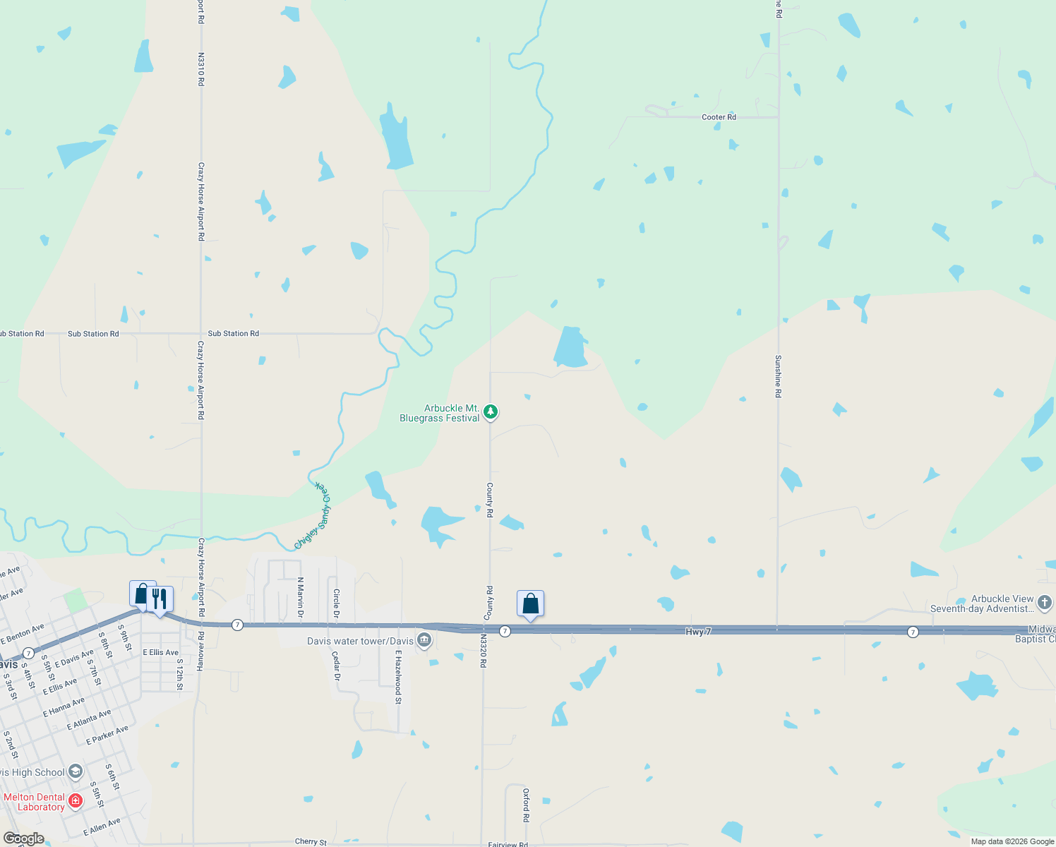 map of restaurants, bars, coffee shops, grocery stores, and more near 656 County Road in Davis