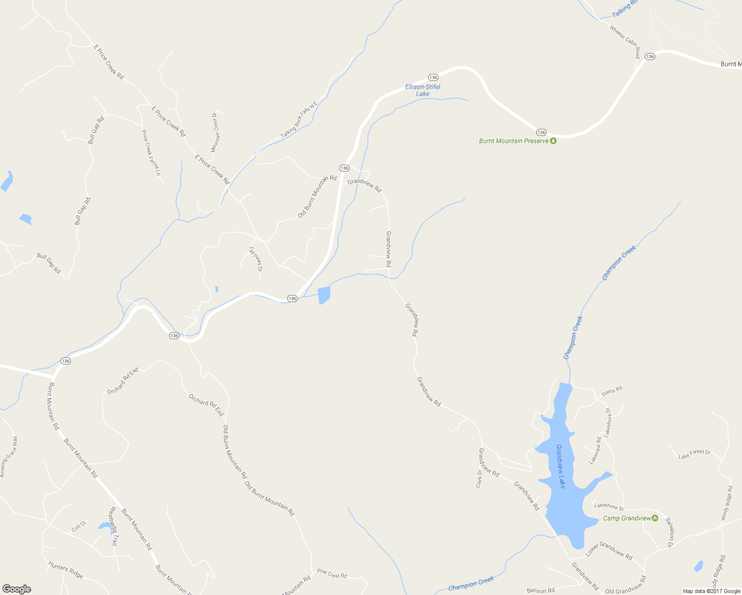 map of restaurants, bars, coffee shops, grocery stores, and more near 4555 Grandview Road in Jasper