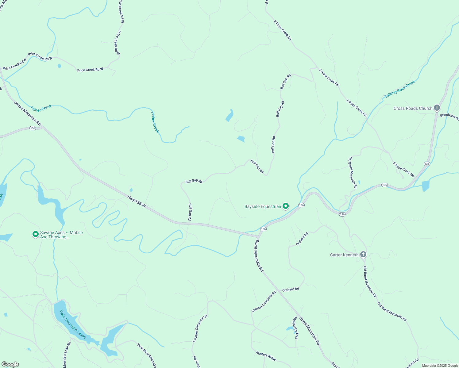 map of restaurants, bars, coffee shops, grocery stores, and more near 328 Ridgeline Road in Talking Rock