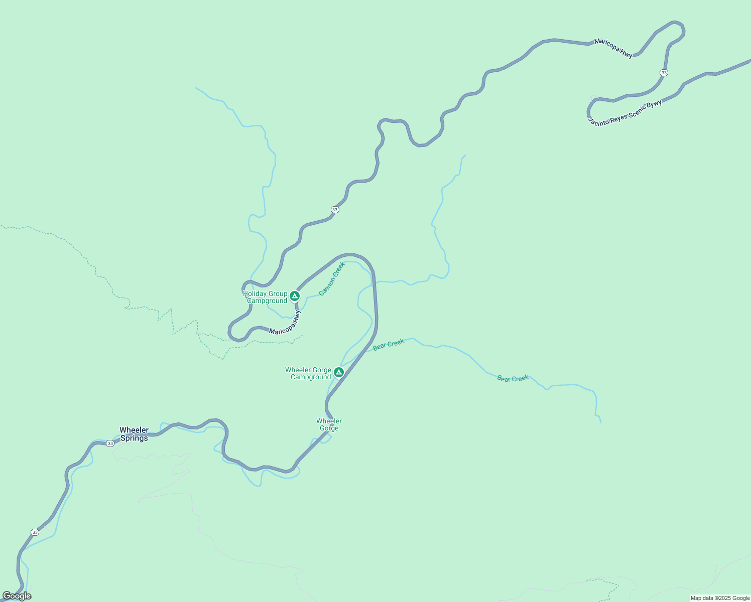 map of restaurants, bars, coffee shops, grocery stores, and more near 17067 Maricopa Highway in Ojai