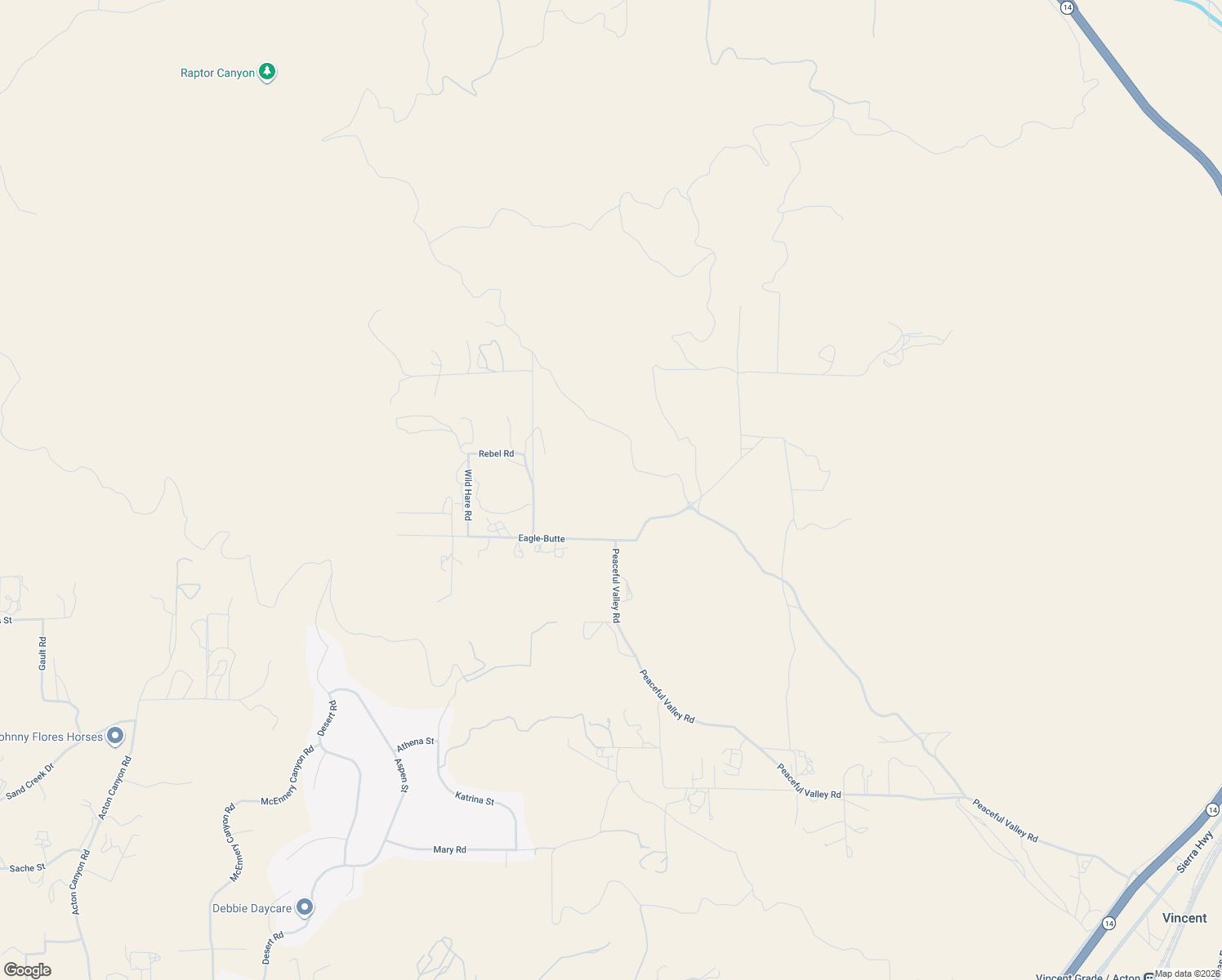 map of restaurants, bars, coffee shops, grocery stores, and more near 2 Tuckerway Ranch Road in Palmdale