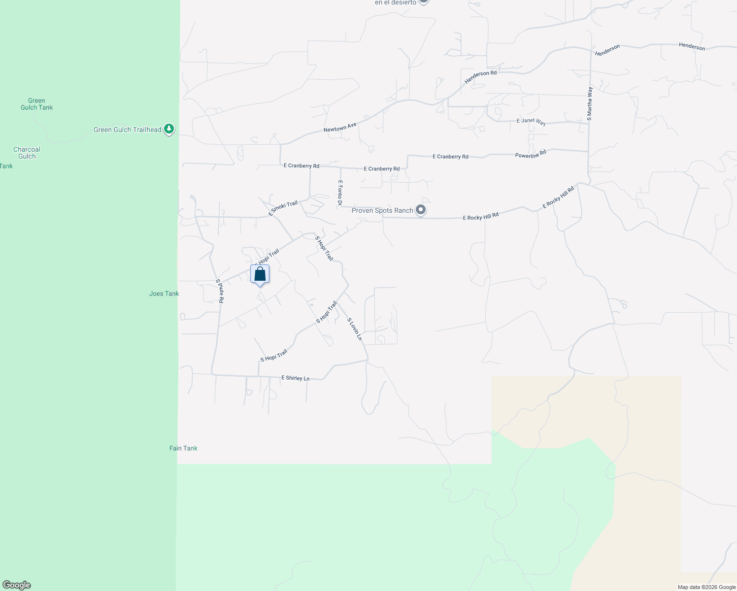 map of restaurants, bars, coffee shops, grocery stores, and more near 1825 South Lovin Lane in Dewey-Humboldt