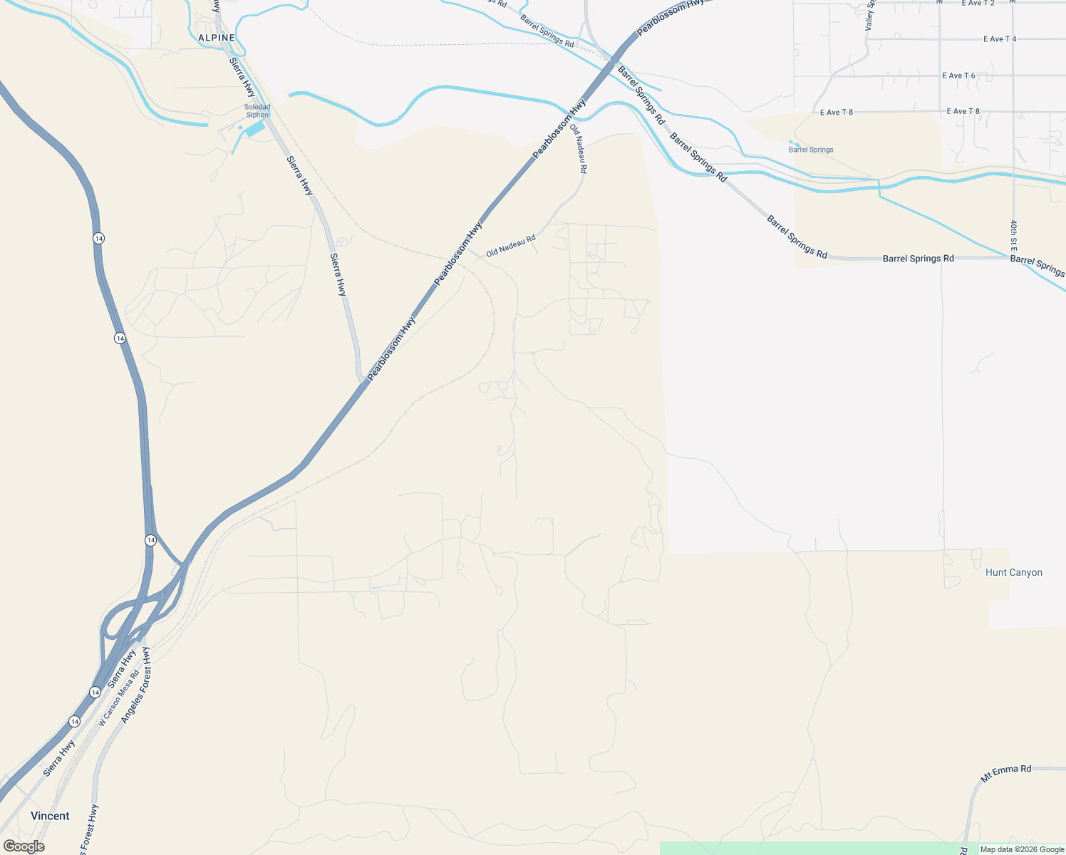 map of restaurants, bars, coffee shops, grocery stores, and more near 2 Pearblossom Highway in Palmdale