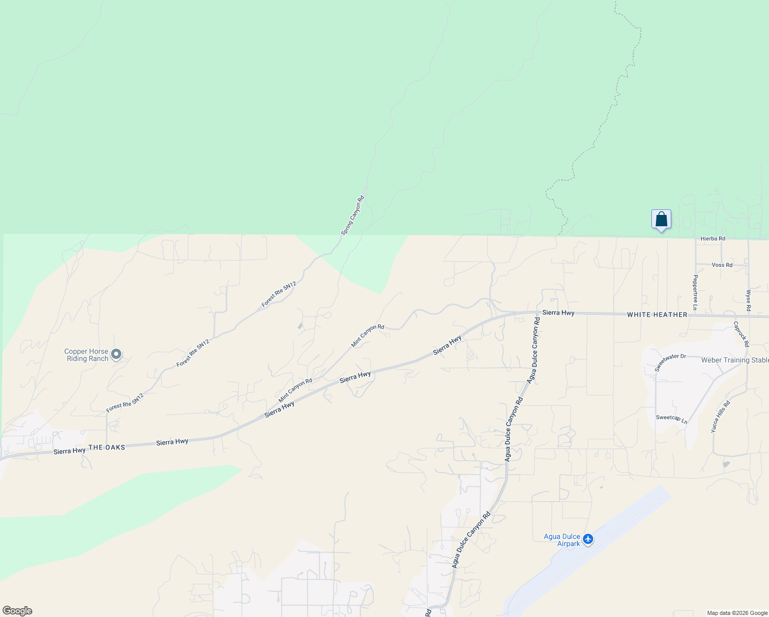 map of restaurants, bars, coffee shops, grocery stores, and more near 10975-10999 Mint Canyon Road in Santa Clarita