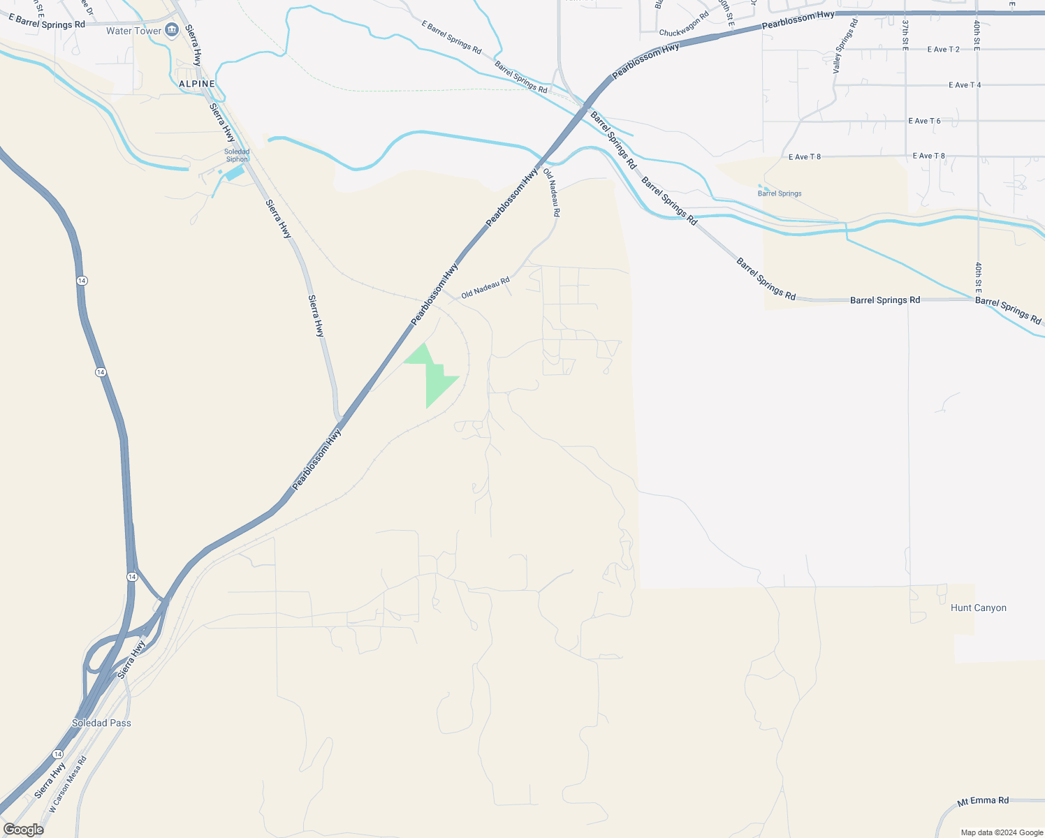 map of restaurants, bars, coffee shops, grocery stores, and more near Small Road in Palmdale