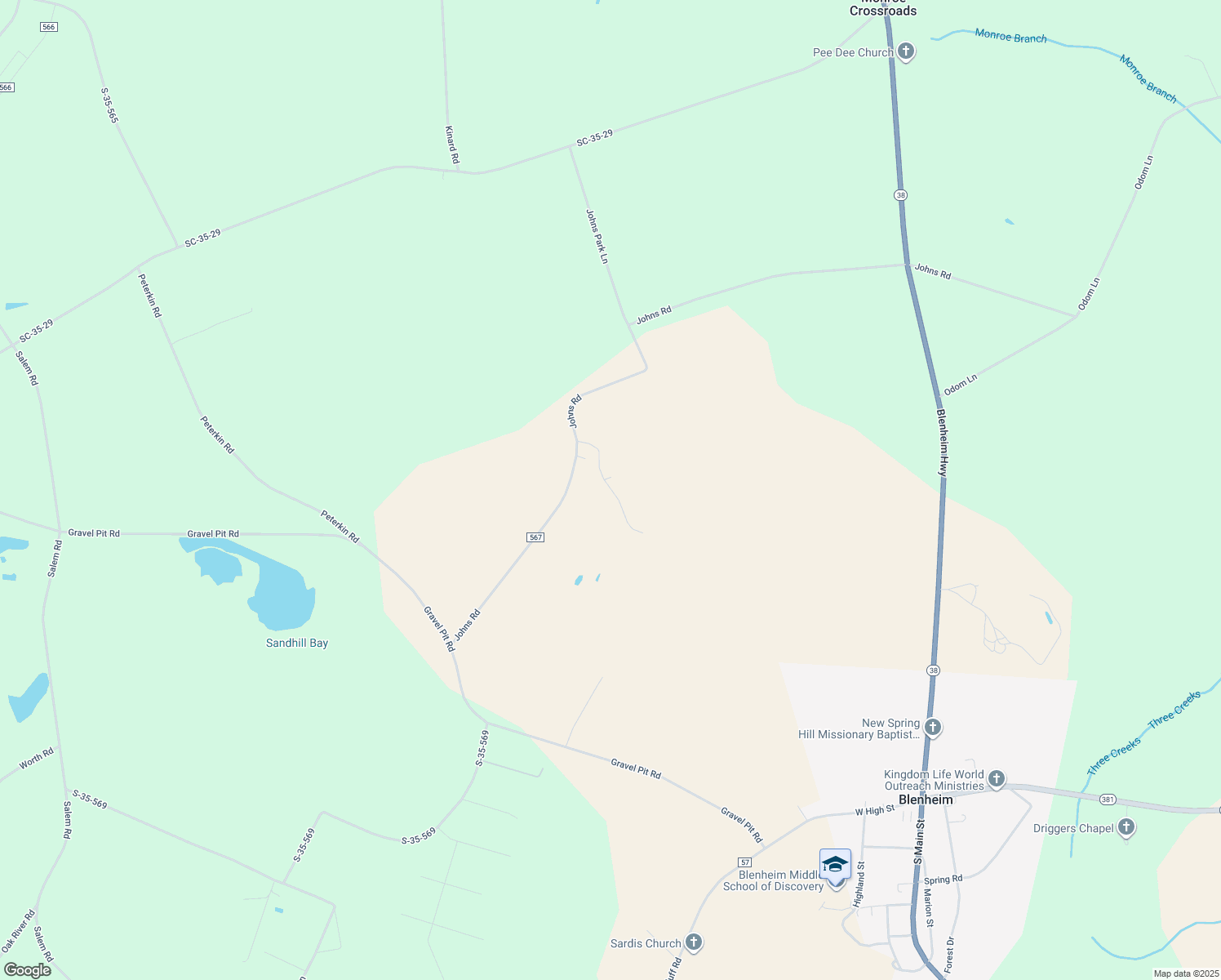 map of restaurants, bars, coffee shops, grocery stores, and more near Laura Lane in Bennettsville