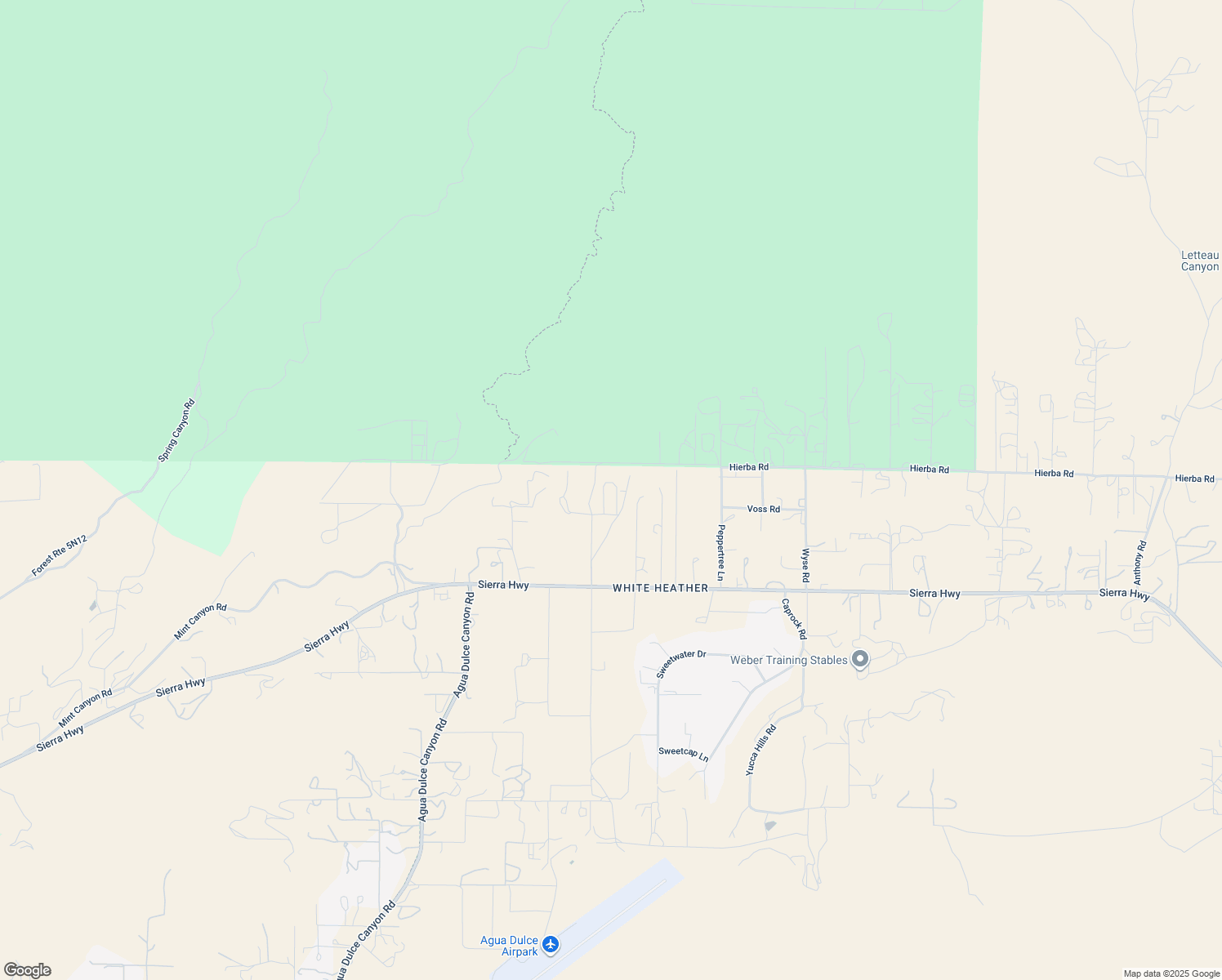 map of restaurants, bars, coffee shops, grocery stores, and more near 10041 Spade Spring Canyon Road in Agua Dulce