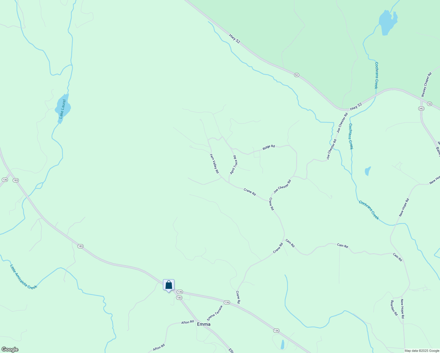 map of restaurants, bars, coffee shops, grocery stores, and more near Poplar Drive in Dawson County