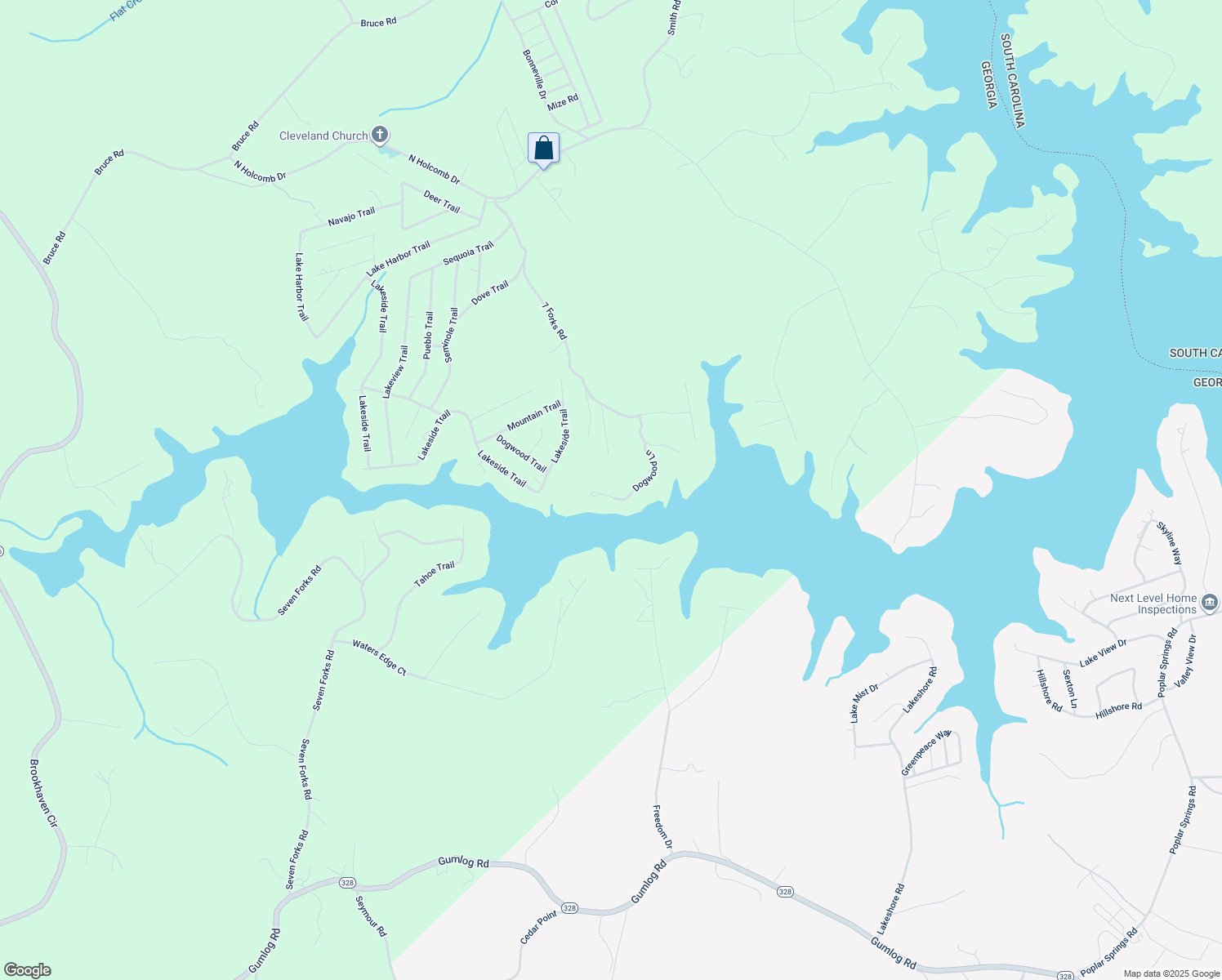 map of restaurants, bars, coffee shops, grocery stores, and more near 294 Dogwood Lane in Martin