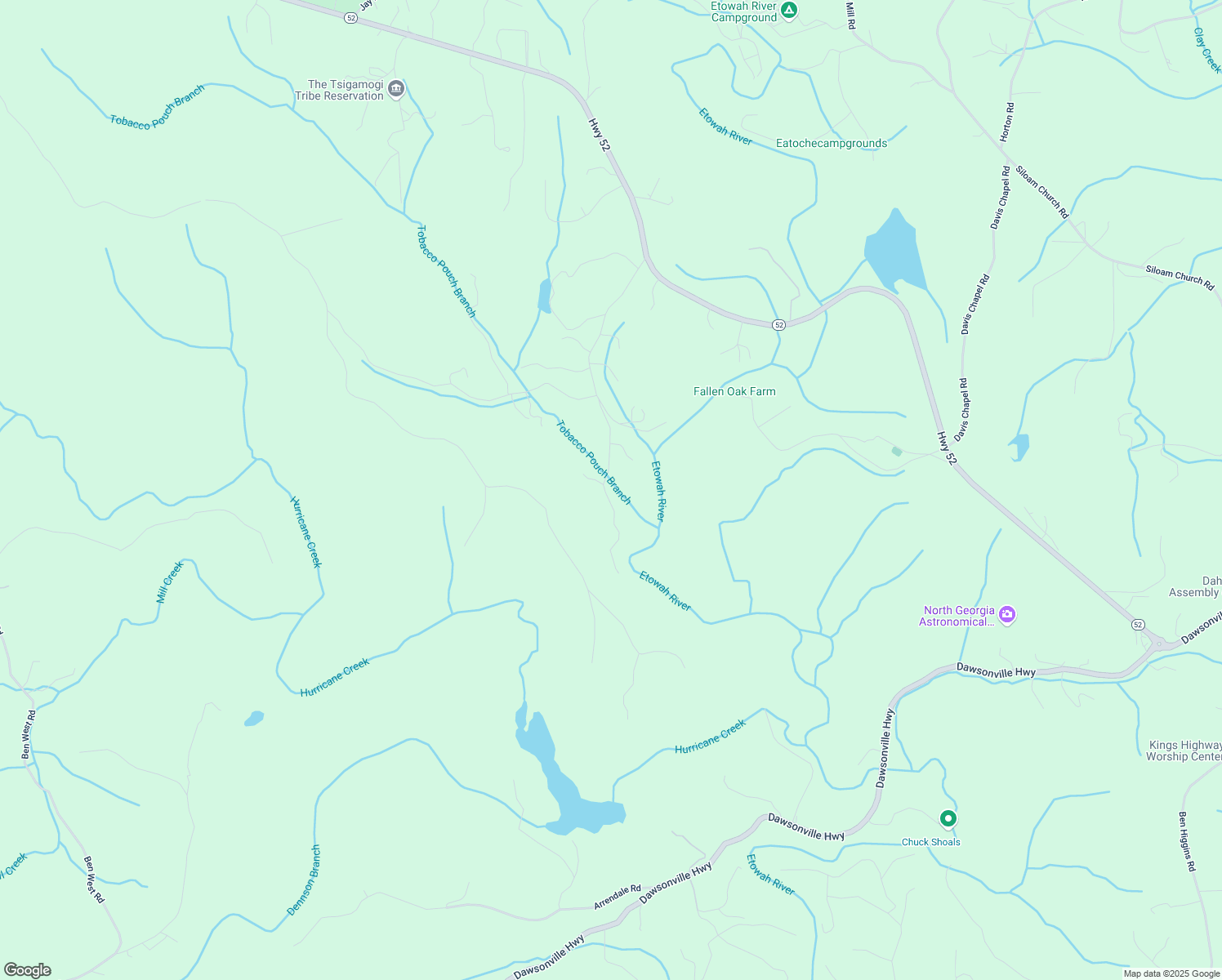 map of restaurants, bars, coffee shops, grocery stores, and more near 11 Tobacco Pouch Lane in Dahlonega