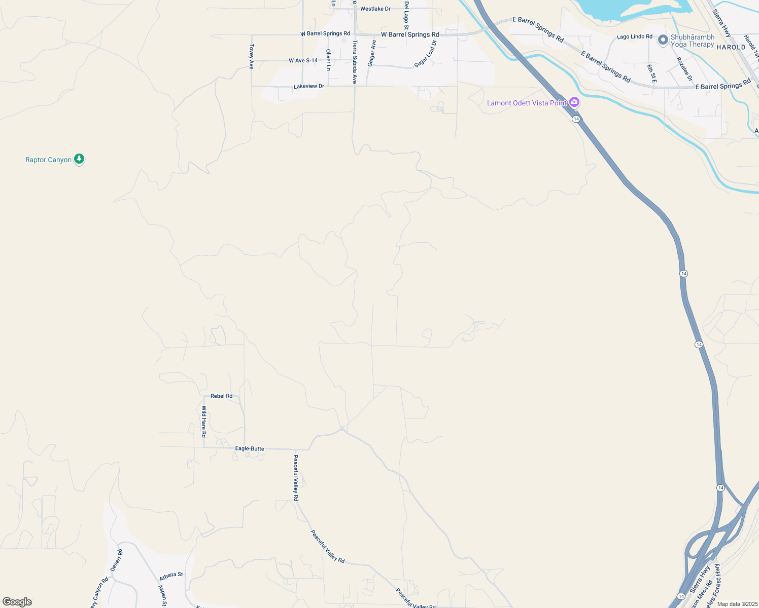 map of restaurants, bars, coffee shops, grocery stores, and more near 35555 Tierra Subida Avenue in Palmdale