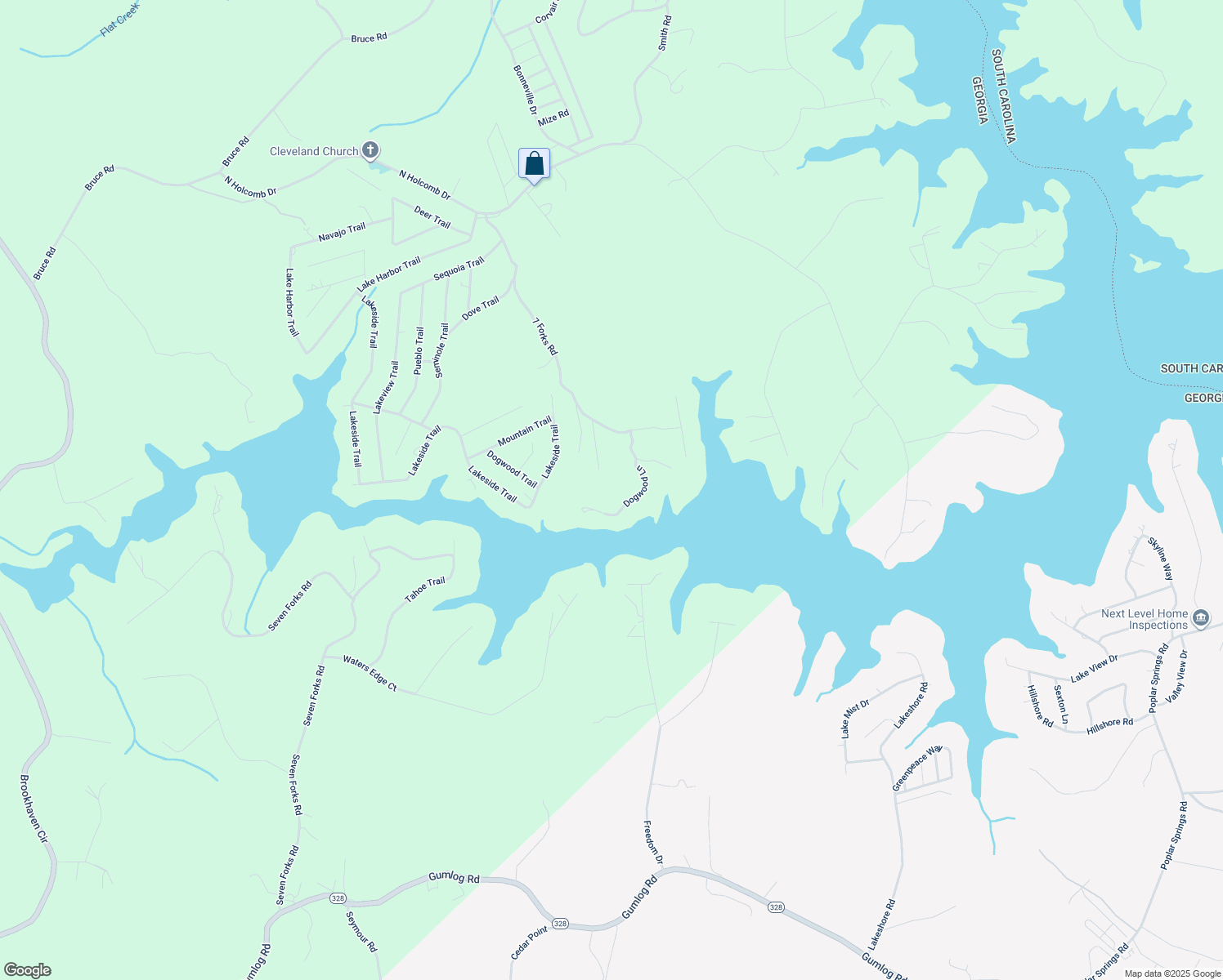 map of restaurants, bars, coffee shops, grocery stores, and more near 294 Dogwood Lane in Martin