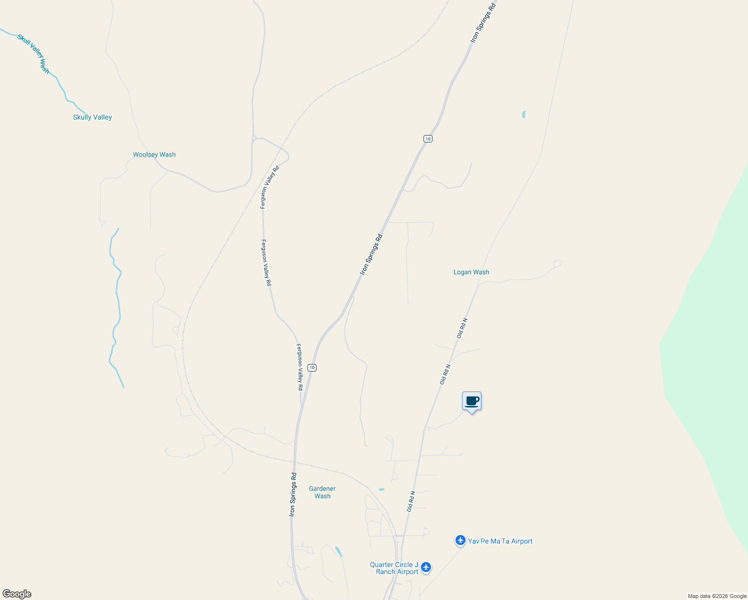 map of restaurants, bars, coffee shops, grocery stores, and more near 1365 Iron Springs Road in Skull Valley