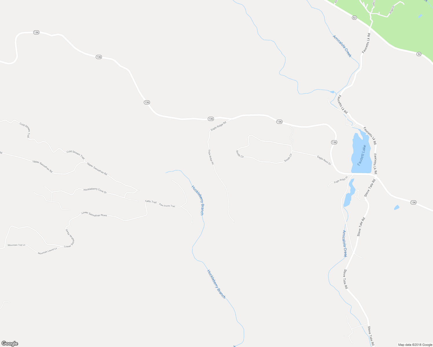 map of restaurants, bars, coffee shops, grocery stores, and more near Eagle Ridge Road in Dawson County
