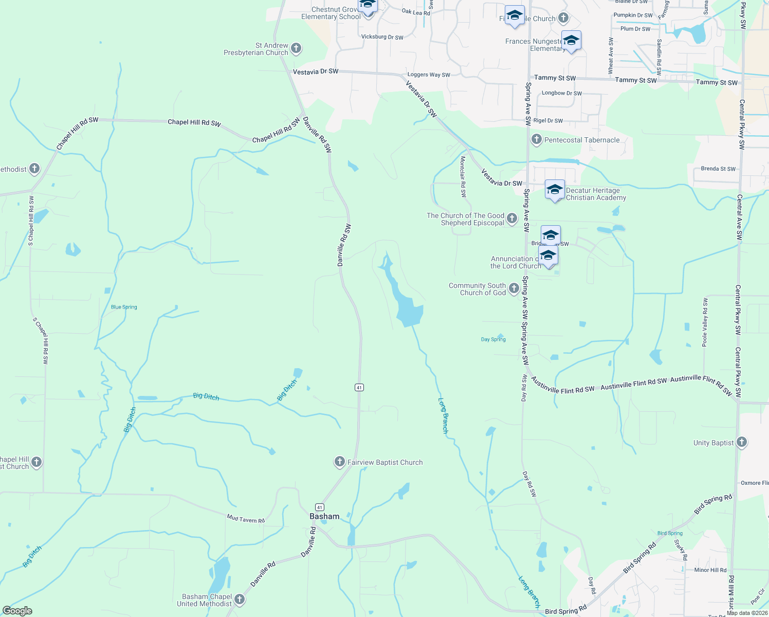 map of restaurants, bars, coffee shops, grocery stores, and more near 3730 Timberlake Court Southwest in Decatur