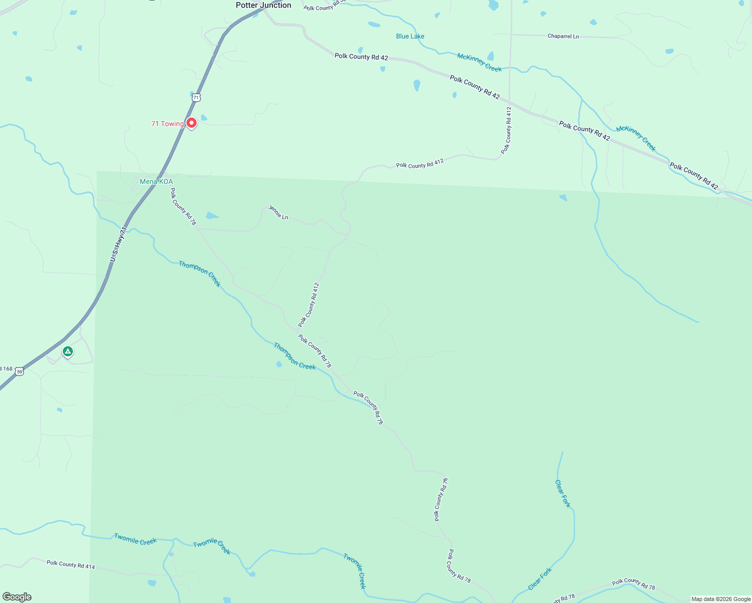 map of restaurants, bars, coffee shops, grocery stores, and more near 220 rustic ridge ln in Mena