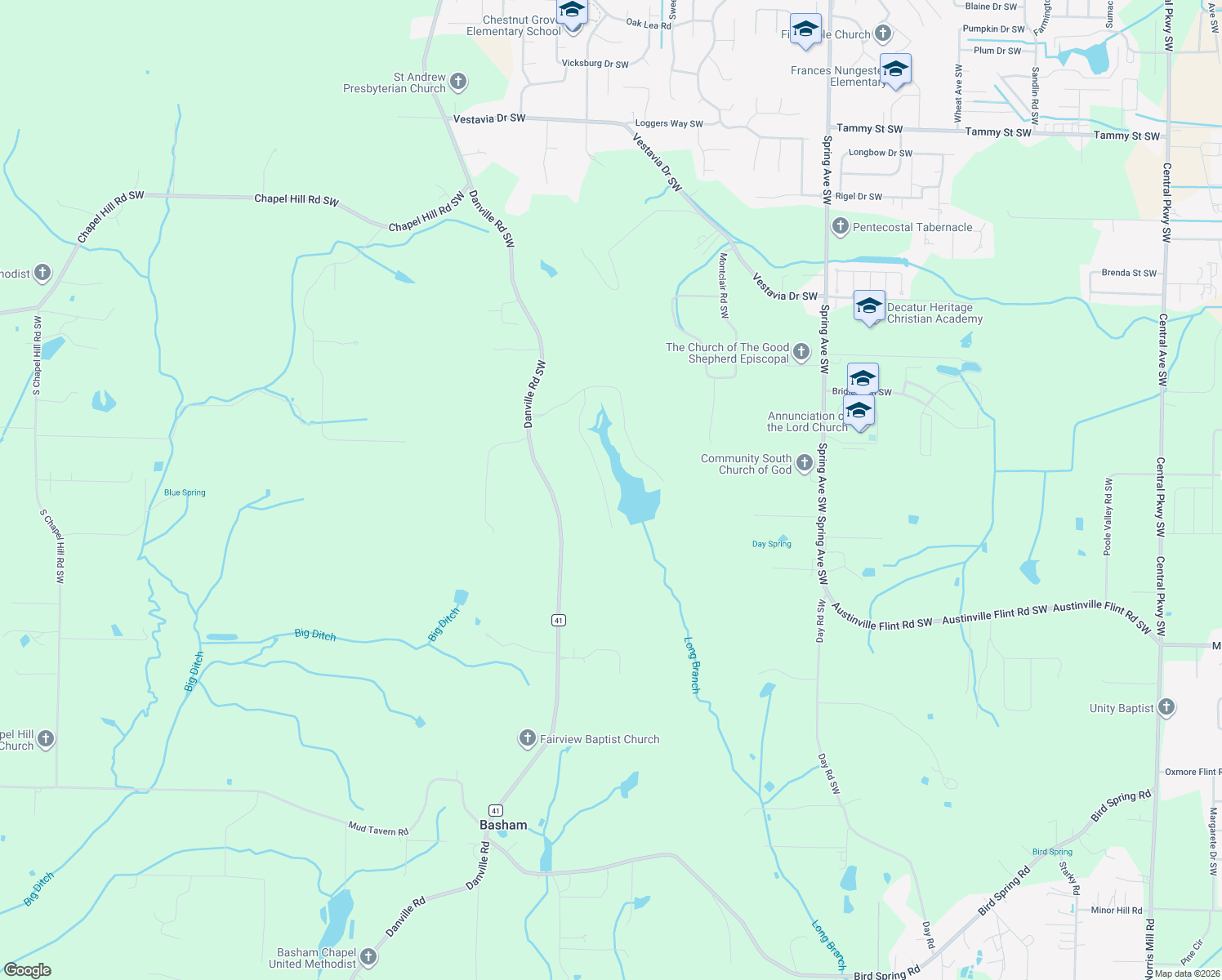 map of restaurants, bars, coffee shops, grocery stores, and more near 3730 Timberlake Court Southwest in Decatur