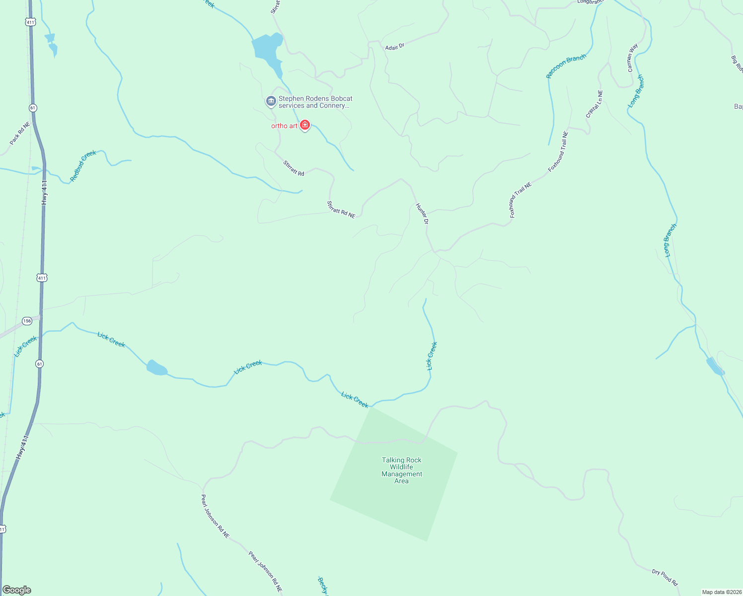 map of restaurants, bars, coffee shops, grocery stores, and more near 1450 Hanna Drive in Ranger