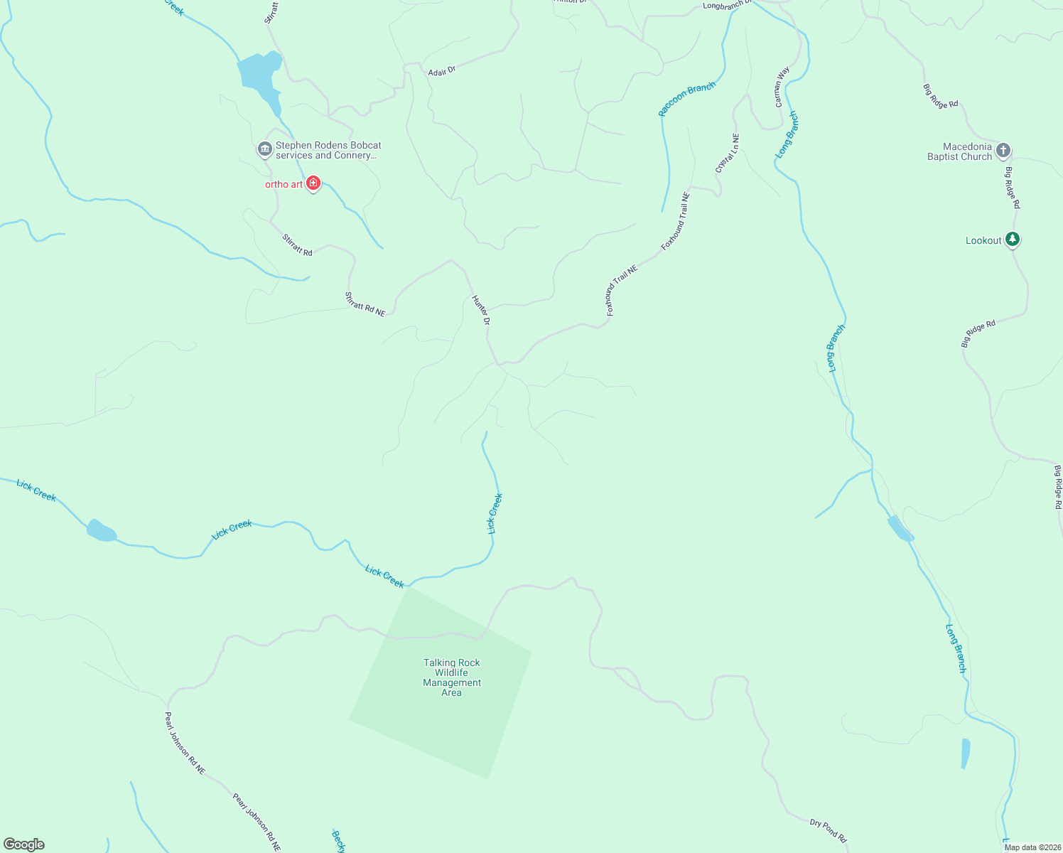 map of restaurants, bars, coffee shops, grocery stores, and more near 1785 Hunter Drive in Ranger