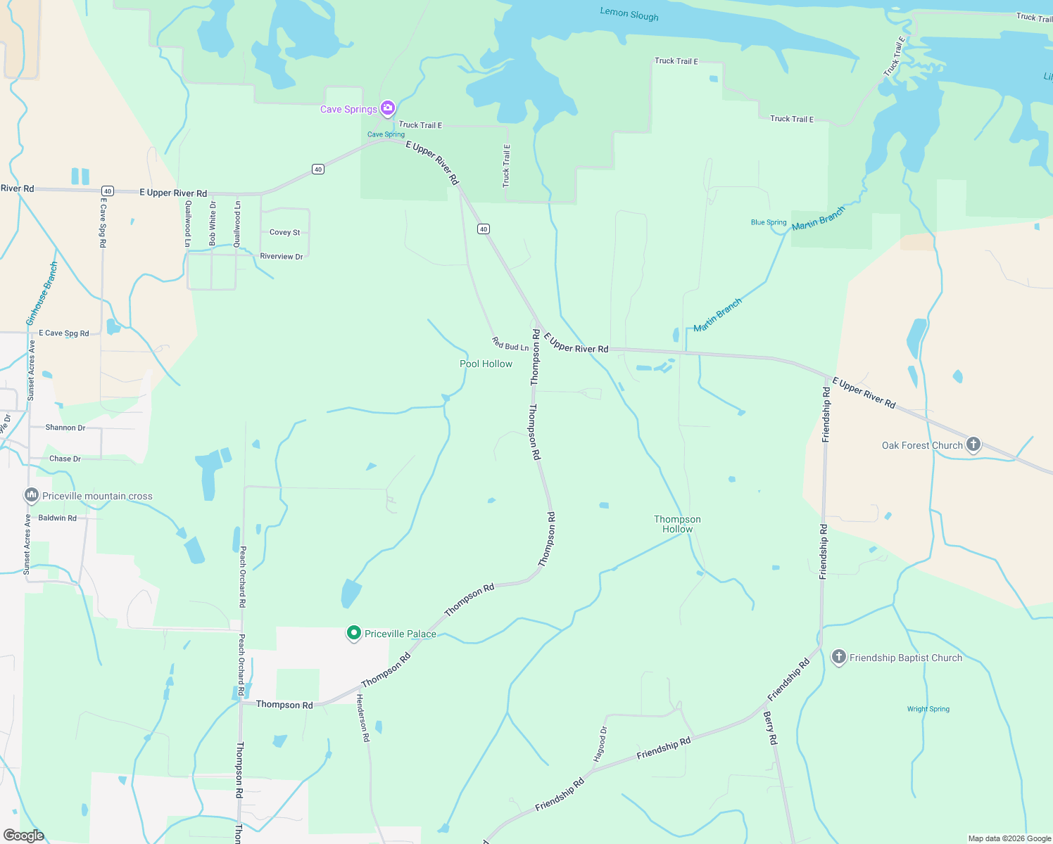 map of restaurants, bars, coffee shops, grocery stores, and more near 1374 Thompson Road in Decatur