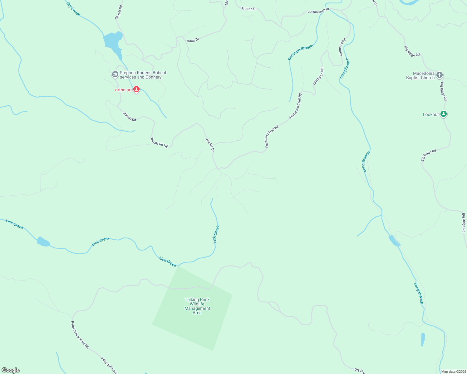 map of restaurants, bars, coffee shops, grocery stores, and more near 1323 Hunter Drive in Ranger