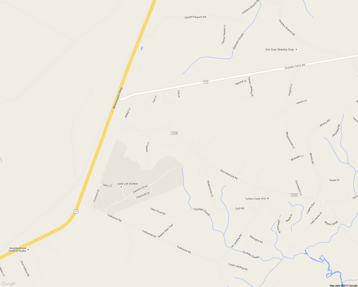 map of restaurants, bars, coffee shops, grocery stores, and more near 268 Old Folkstone Road in Holly Ridge