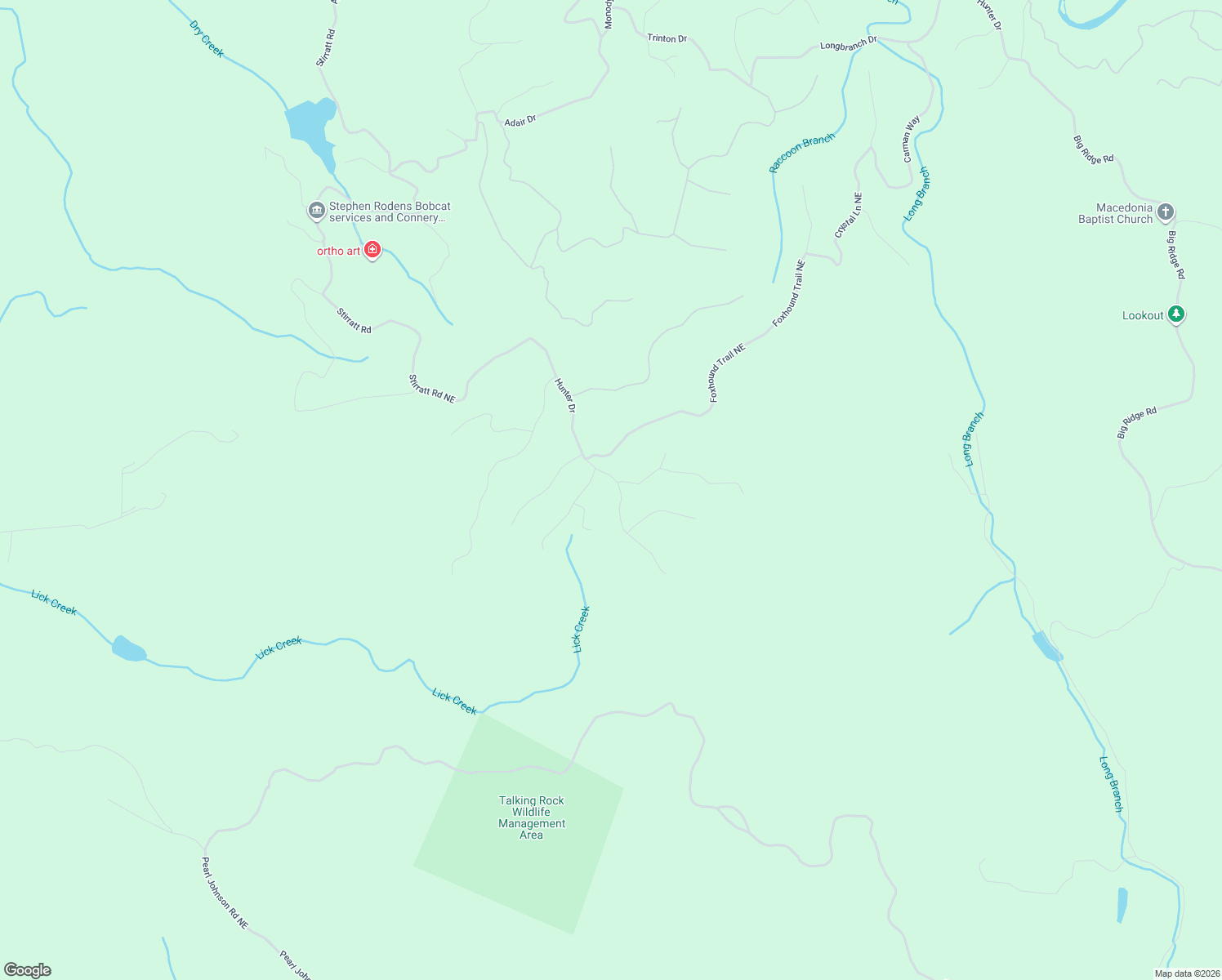 map of restaurants, bars, coffee shops, grocery stores, and more near 1321 Hunter Drive in Ranger