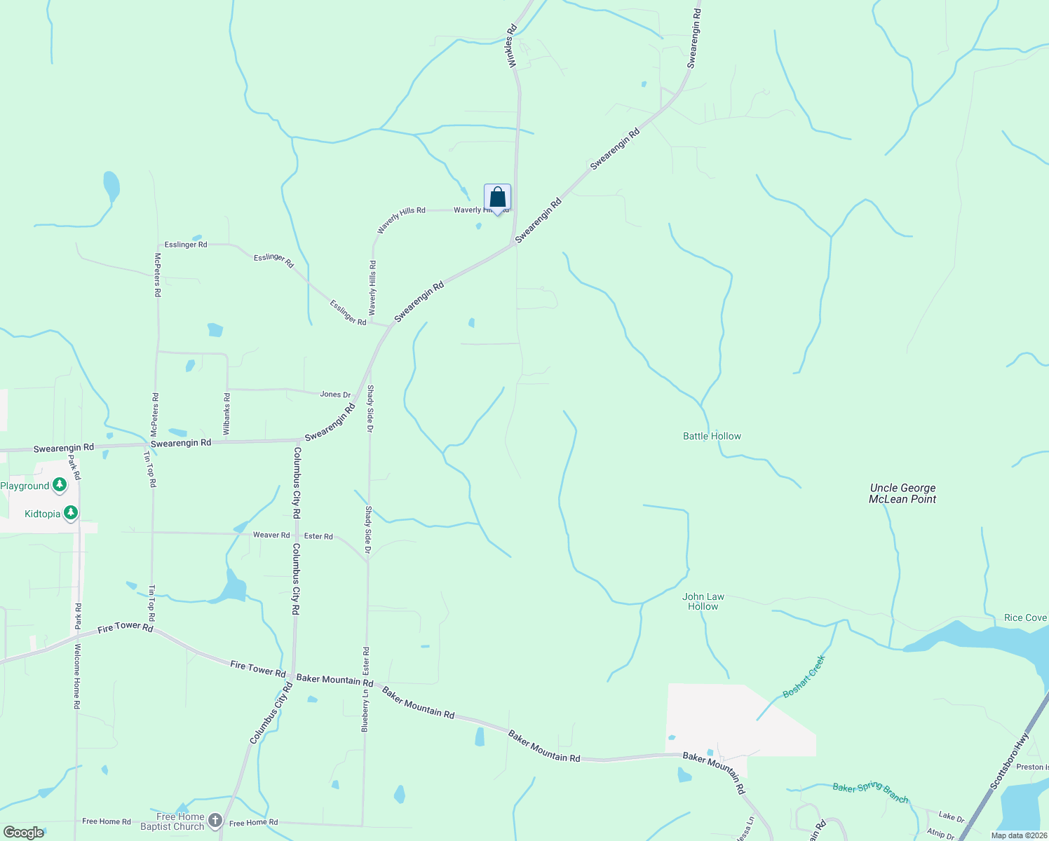 map of restaurants, bars, coffee shops, grocery stores, and more near 620 Mini Farm Road in Grant