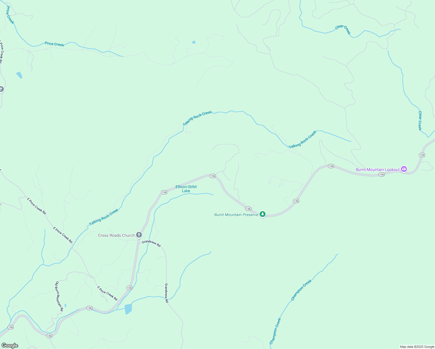 map of restaurants, bars, coffee shops, grocery stores, and more near 40 Oak Ridge Lane in Jasper