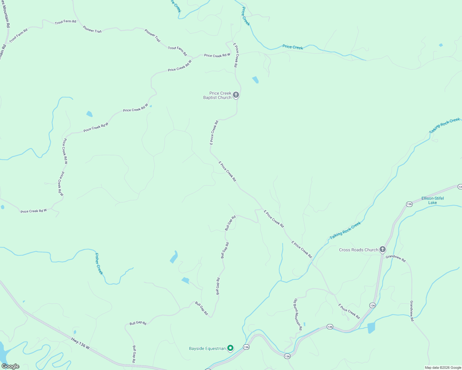 map of restaurants, bars, coffee shops, grocery stores, and more near 99 Outback Ridge Trail in Jasper