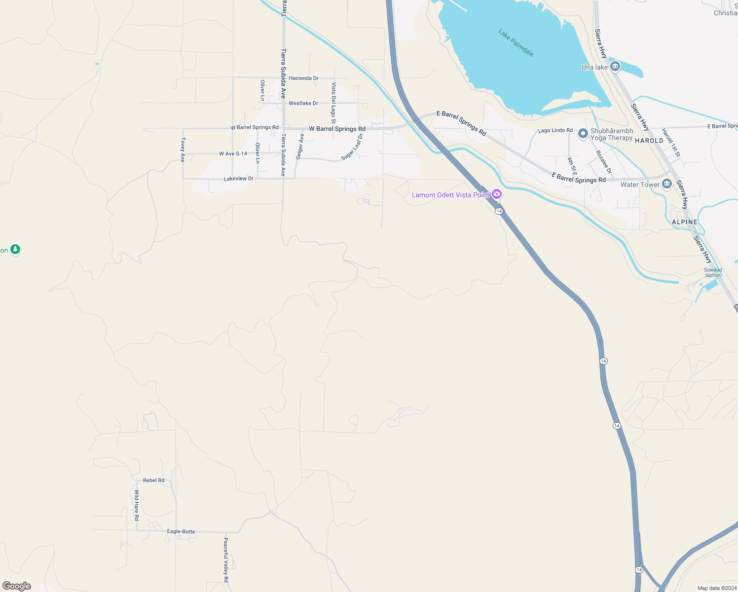 map of restaurants, bars, coffee shops, grocery stores, and more near 35870 Tierra Subida Avenue in Palmdale