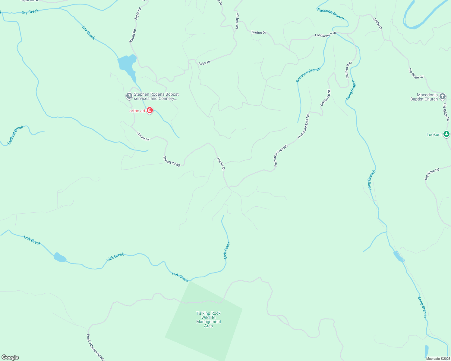map of restaurants, bars, coffee shops, grocery stores, and more near 1167 Hunter Drive in Ranger