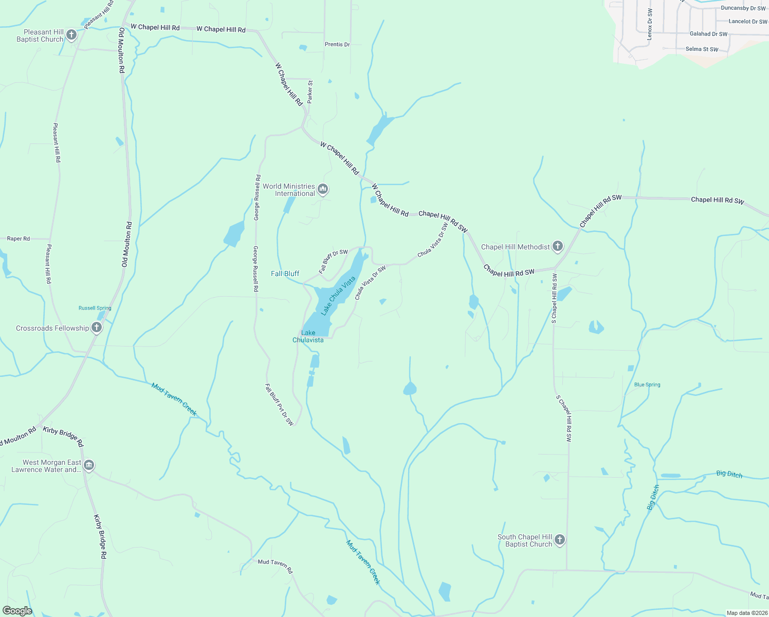 map of restaurants, bars, coffee shops, grocery stores, and more near 3542 Chula Vista Ridge Drive Southwest in Decatur