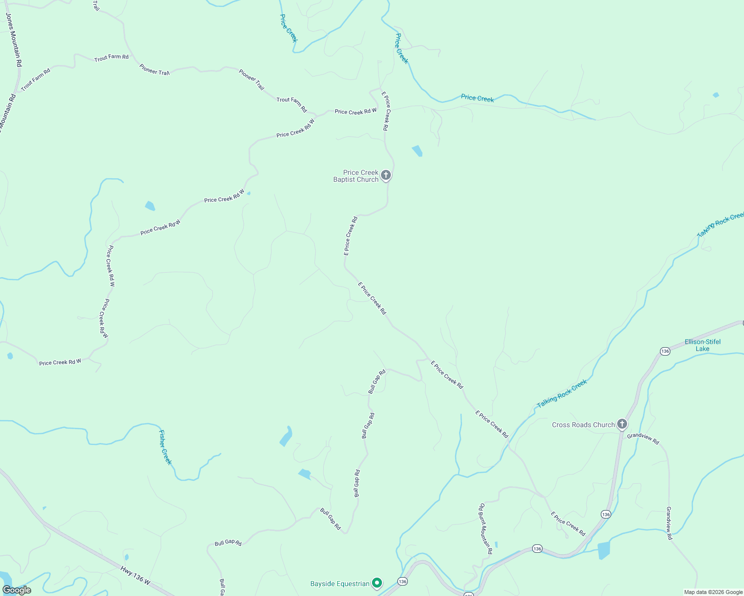 map of restaurants, bars, coffee shops, grocery stores, and more near 99 Outback Ridge Trail in Jasper