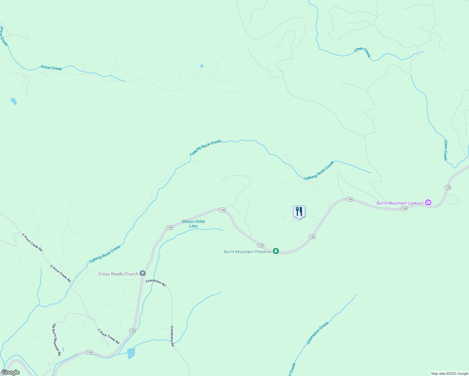 map of restaurants, bars, coffee shops, grocery stores, and more near 447 Big Oak Drive in Jasper