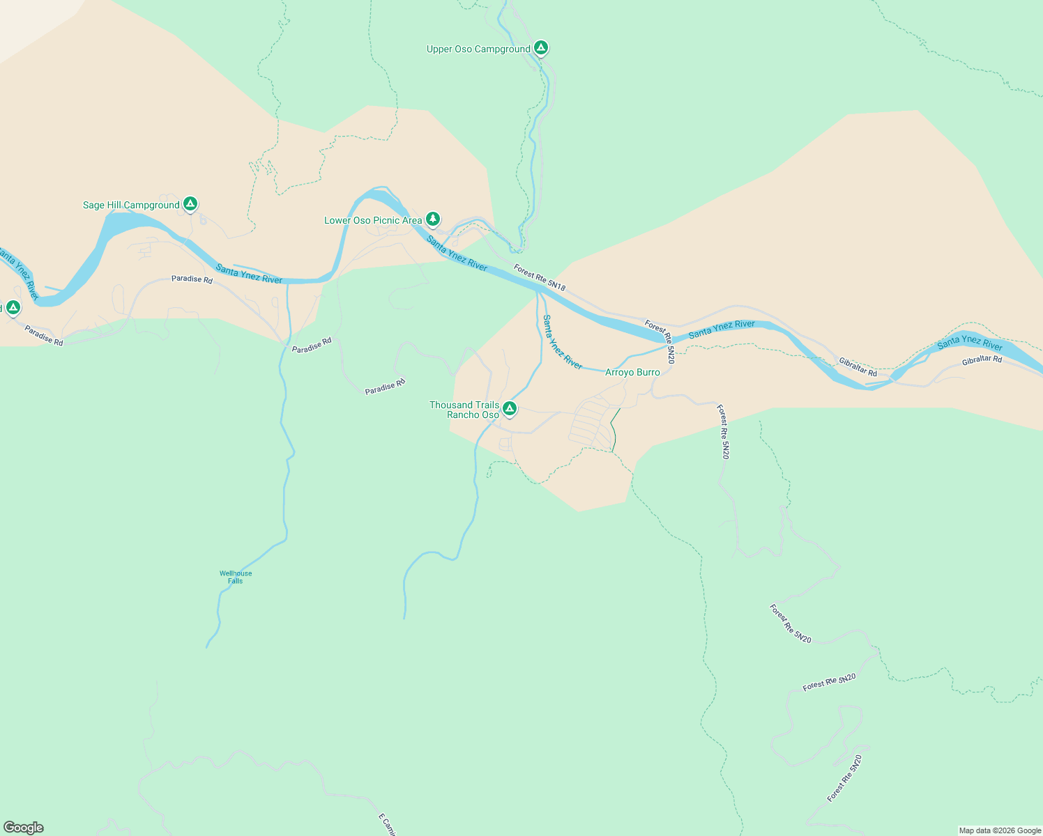 map of restaurants, bars, coffee shops, grocery stores, and more near 3750 Paradise Road in Santa Barbara