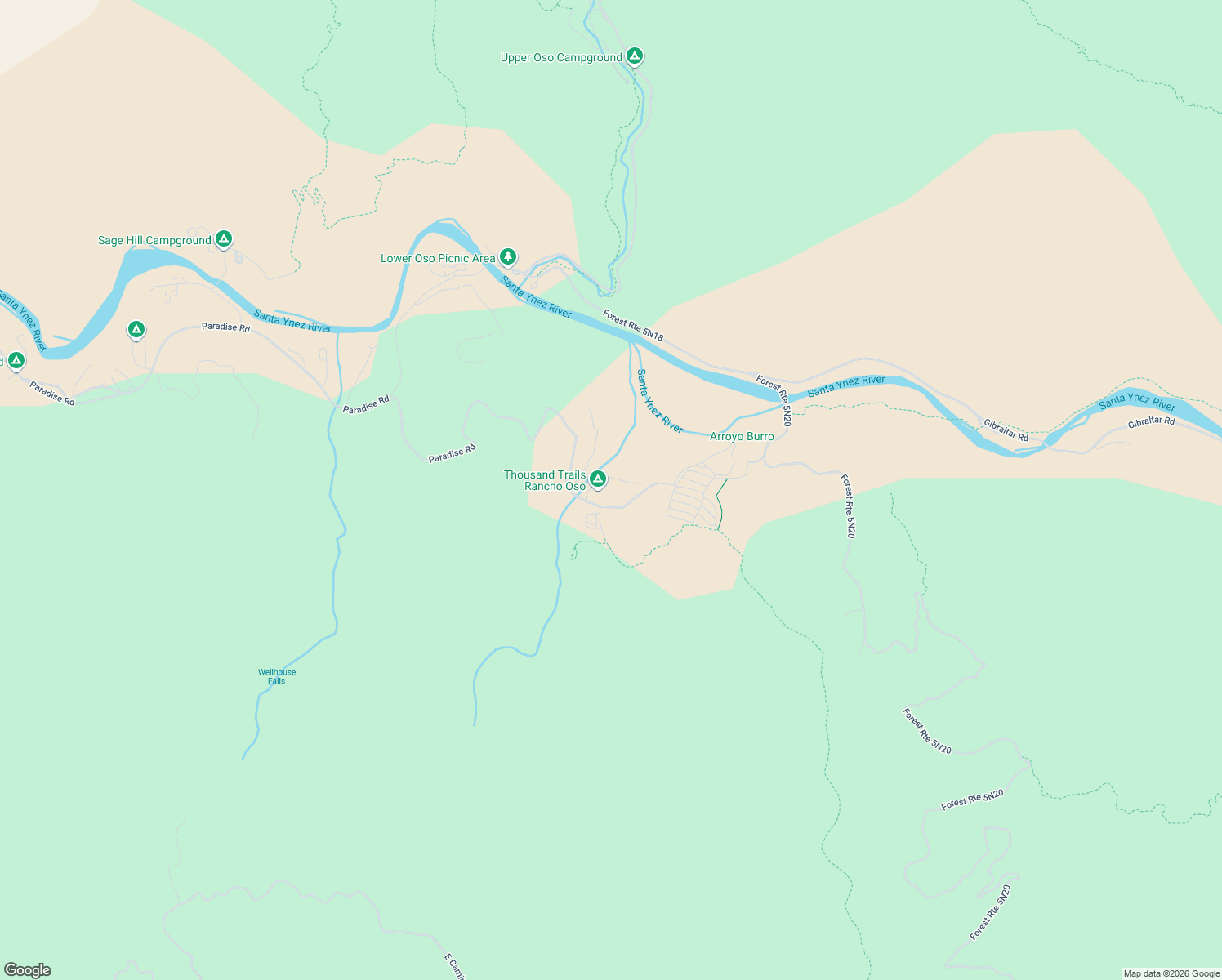 map of restaurants, bars, coffee shops, grocery stores, and more near 3750 Paradise Road in Santa Barbara