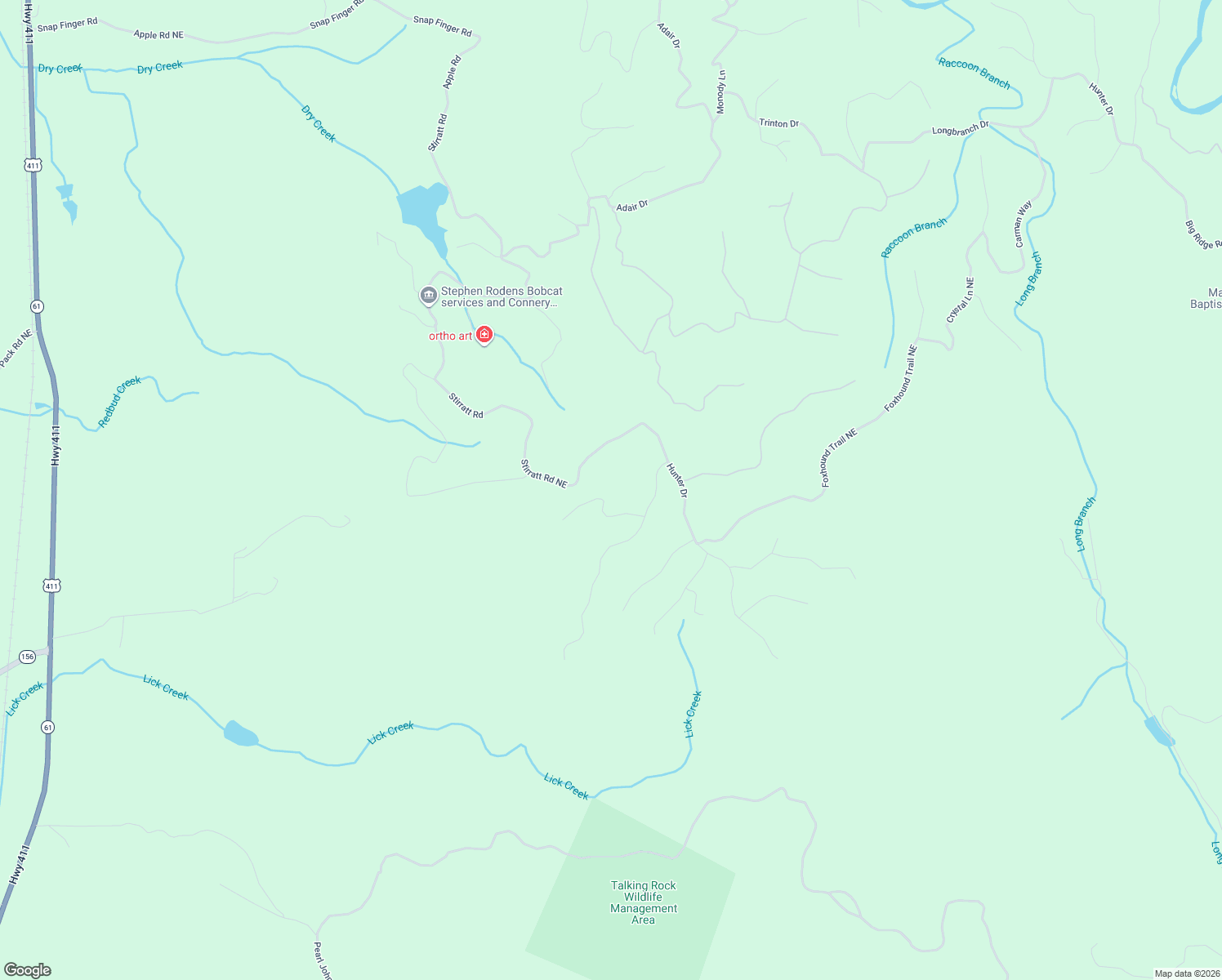 map of restaurants, bars, coffee shops, grocery stores, and more near 1425 Jasper Court in Ranger