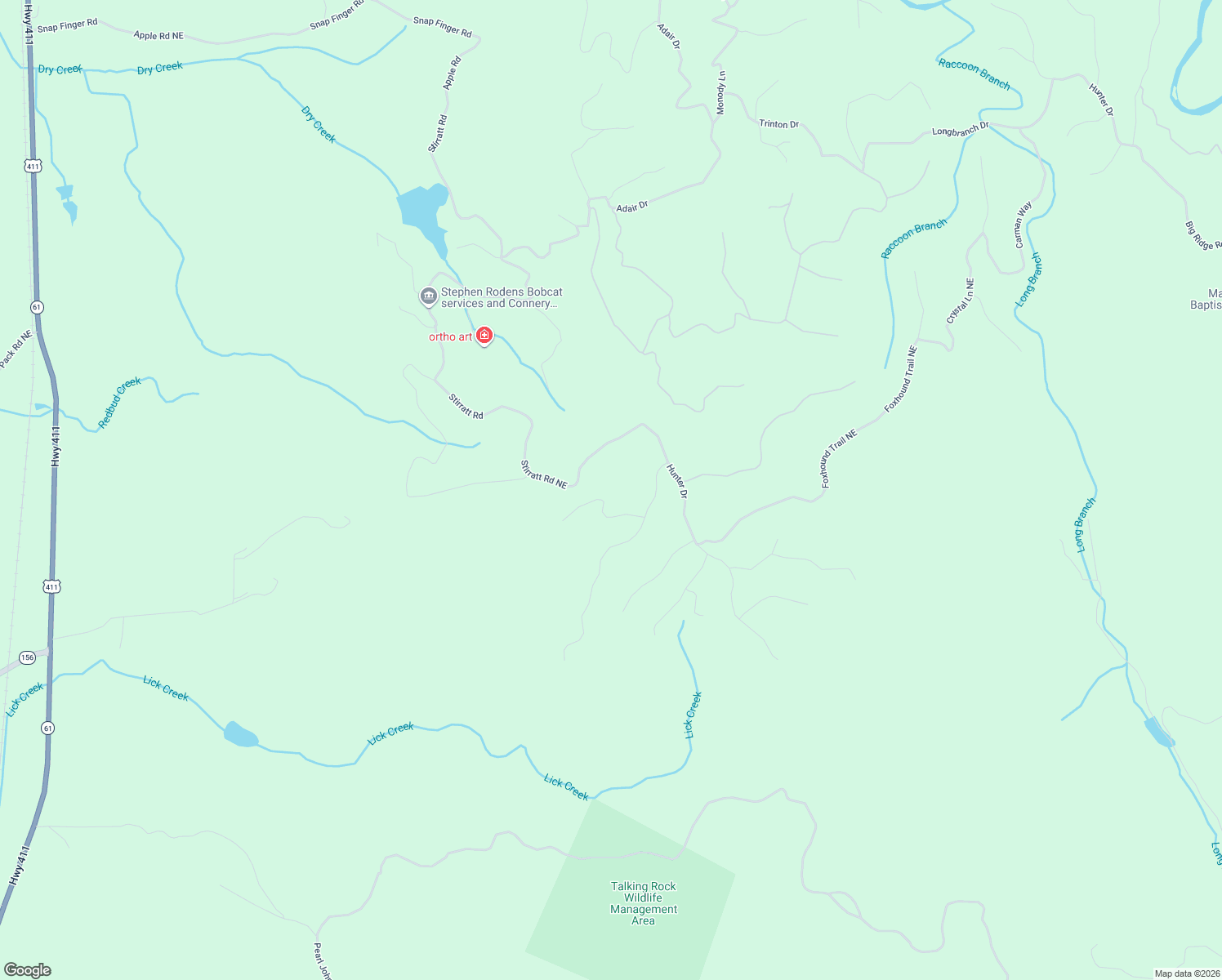 map of restaurants, bars, coffee shops, grocery stores, and more near 1425 Jasper Court in Ranger