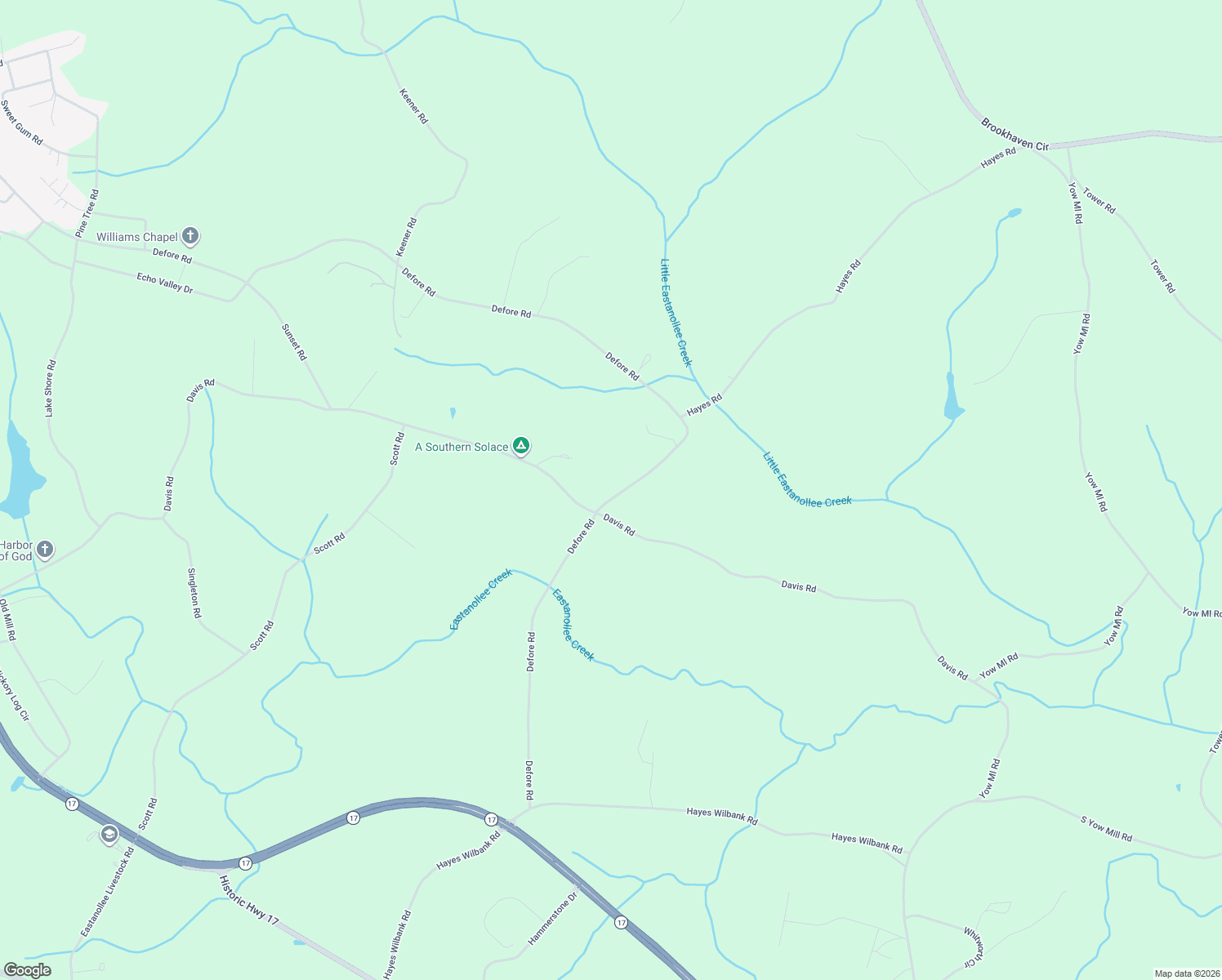 map of restaurants, bars, coffee shops, grocery stores, and more near 2950 Defore Road in Toccoa