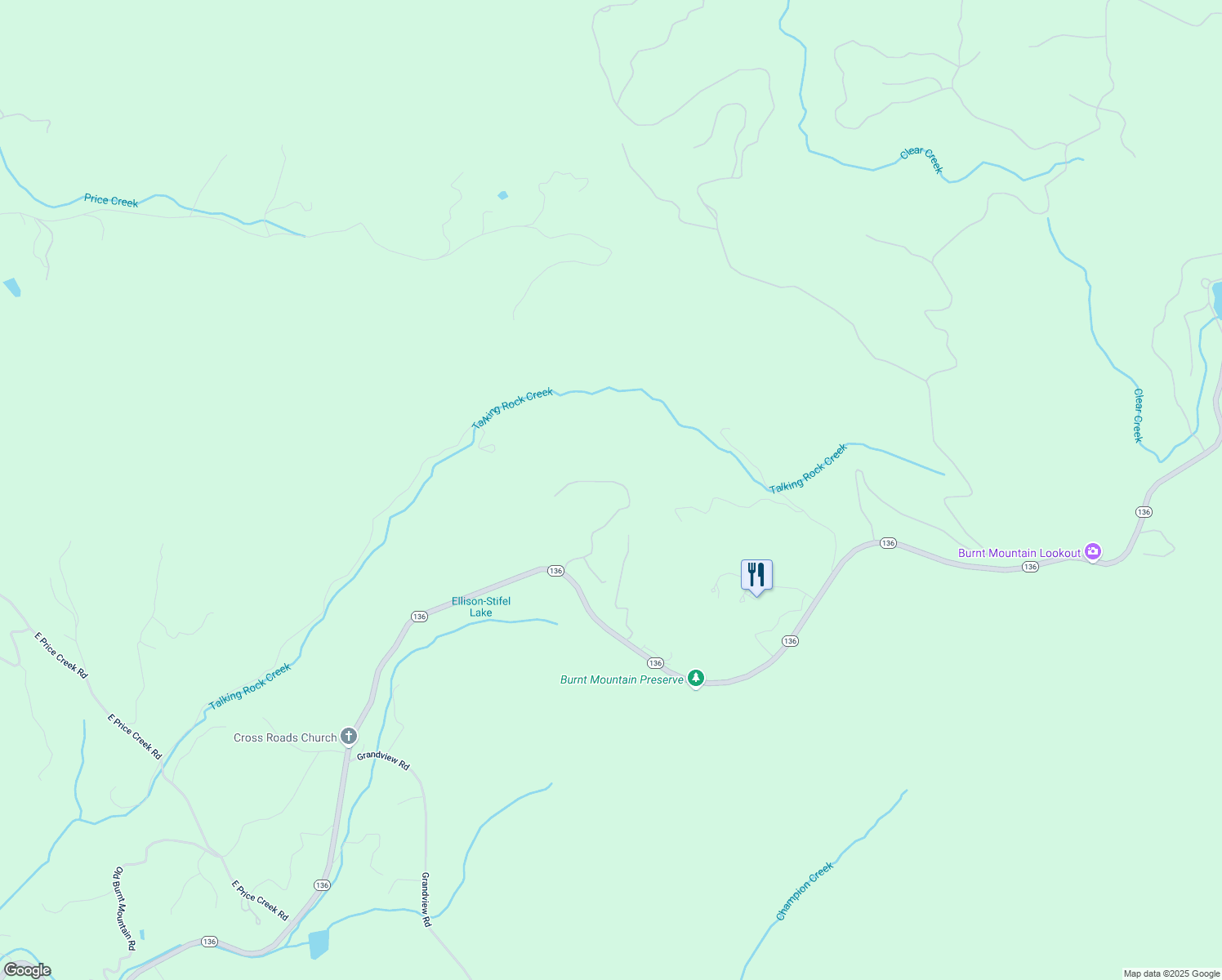 map of restaurants, bars, coffee shops, grocery stores, and more near 447 BIG OAK DR in Jasper