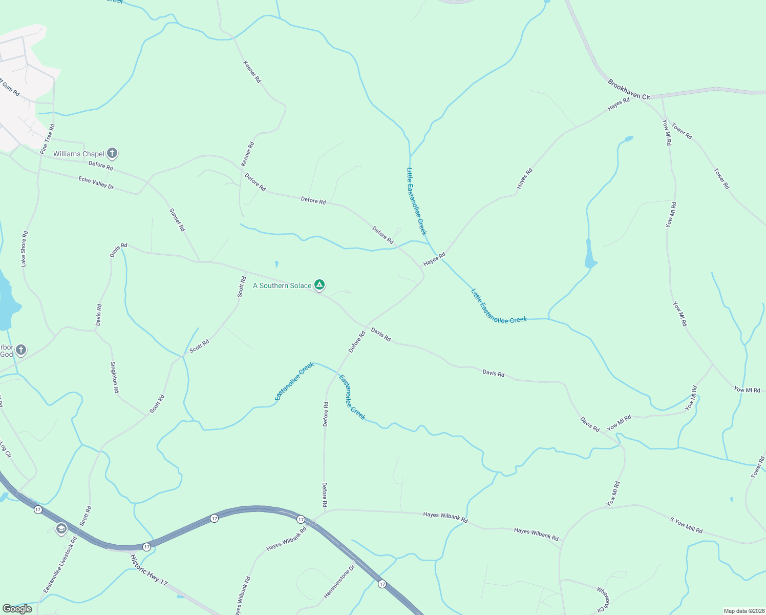 map of restaurants, bars, coffee shops, grocery stores, and more near 2950 Defore Road in Toccoa