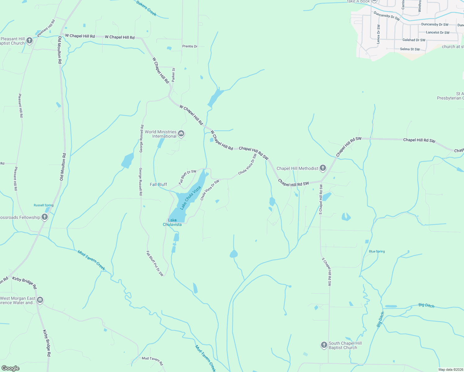 map of restaurants, bars, coffee shops, grocery stores, and more near 3502 Chula Vista Ridge Drive Southwest in Decatur