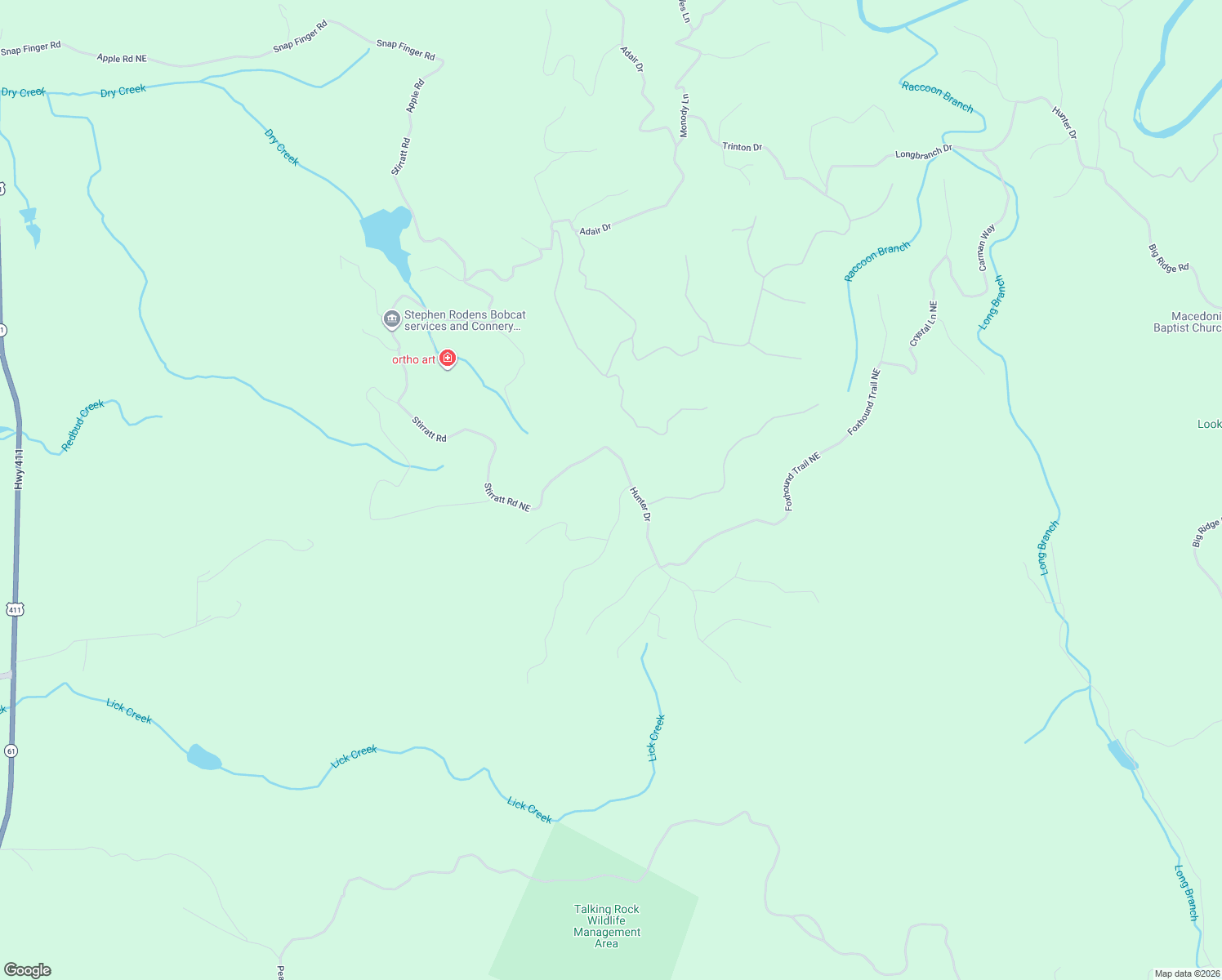 map of restaurants, bars, coffee shops, grocery stores, and more near 1173 Hanna Drive in Ranger