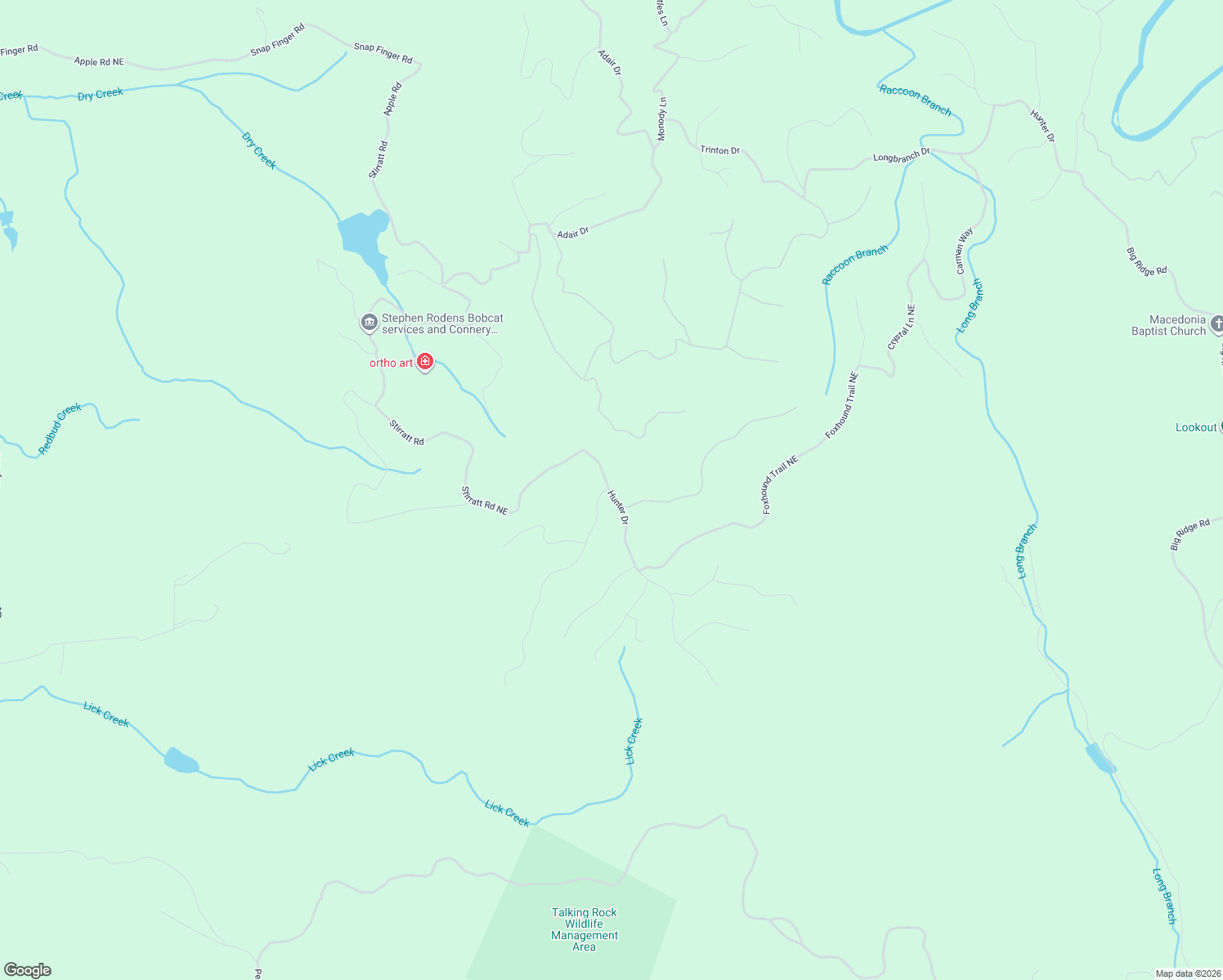 map of restaurants, bars, coffee shops, grocery stores, and more near 1167 Hunter Drive in Ranger