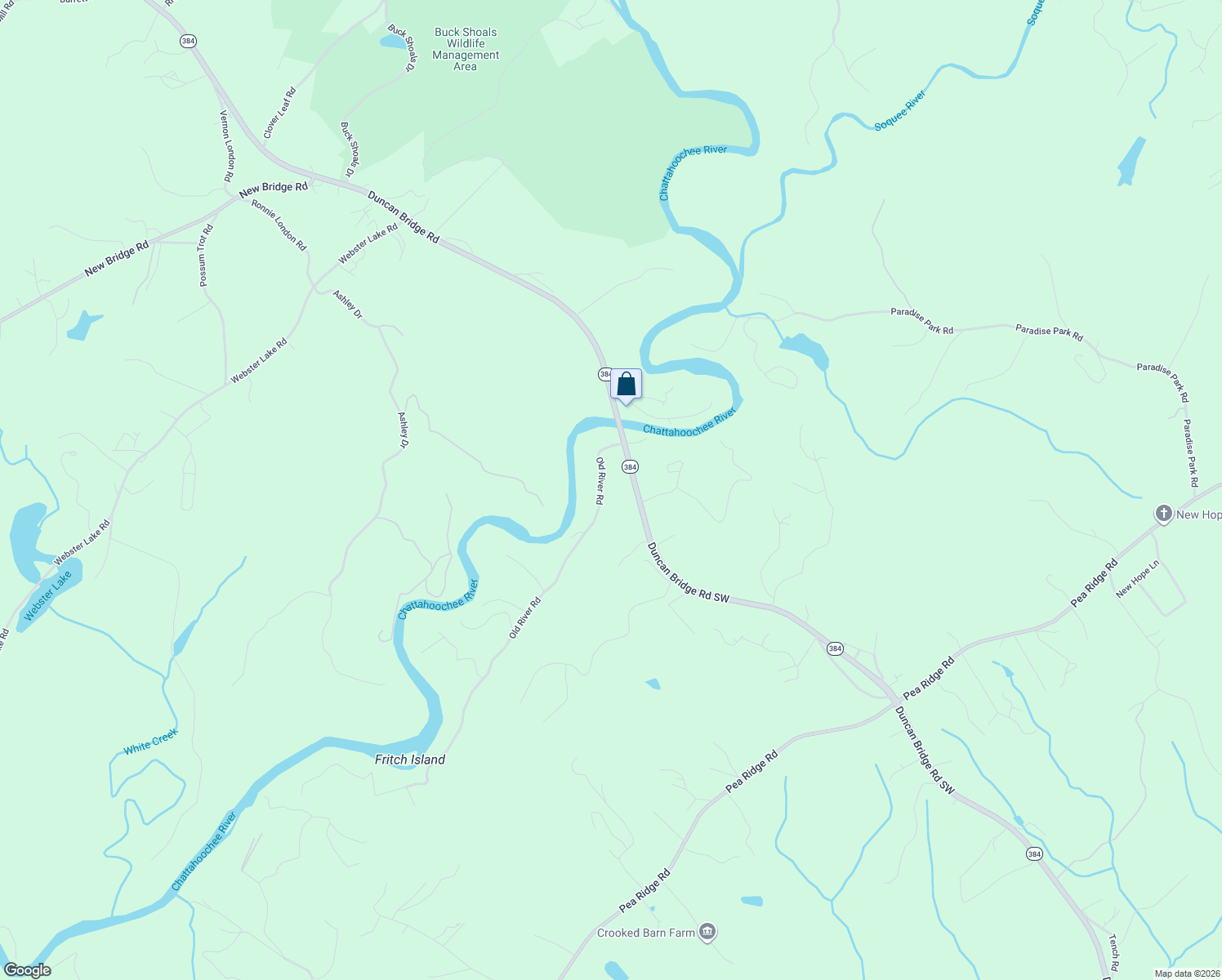 map of restaurants, bars, coffee shops, grocery stores, and more near 350 Old River Road in Cornelia